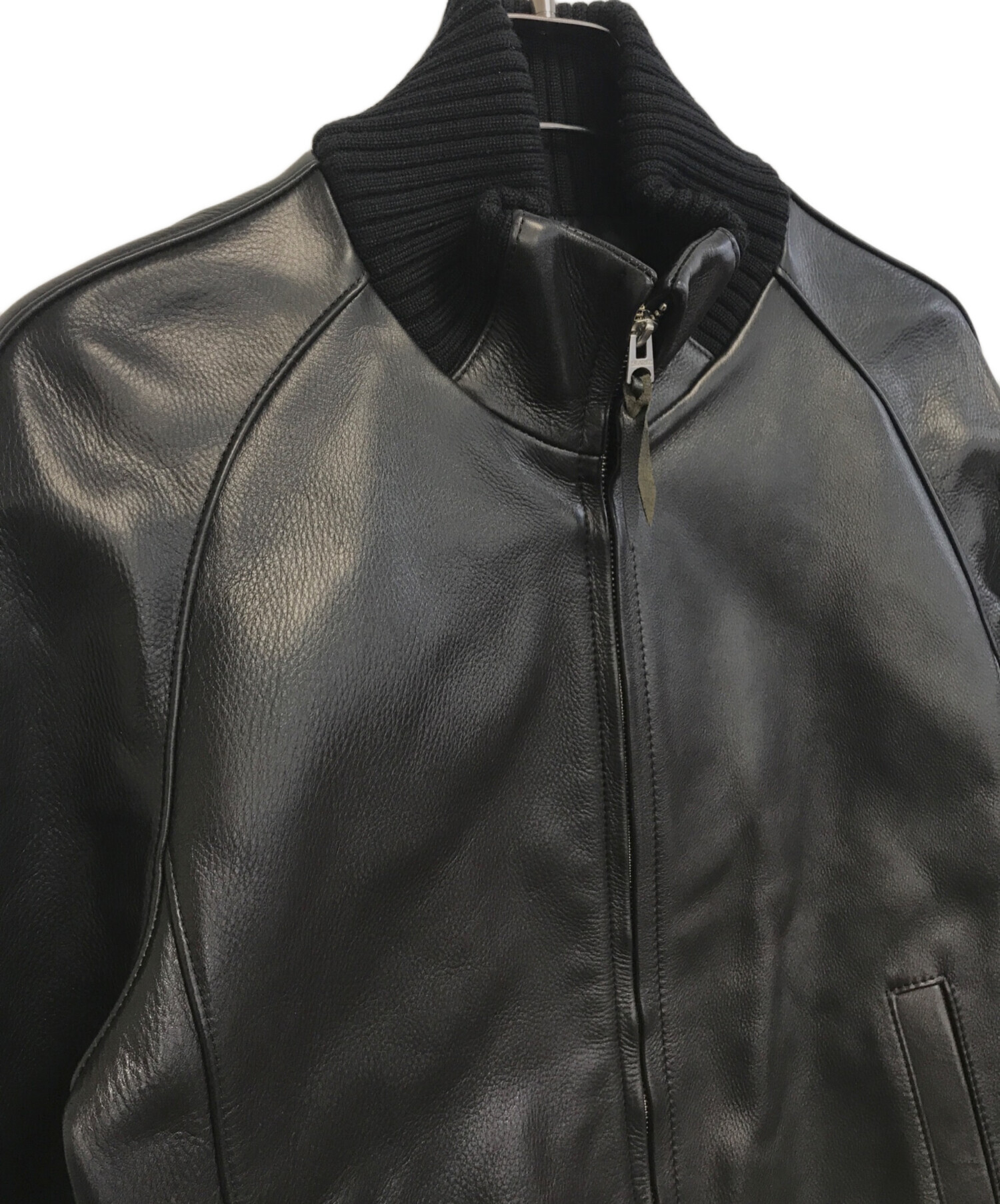 中古・古着通販】Y2 LEATHER (ワイツーレザー) STEER OIL RIB JACKET