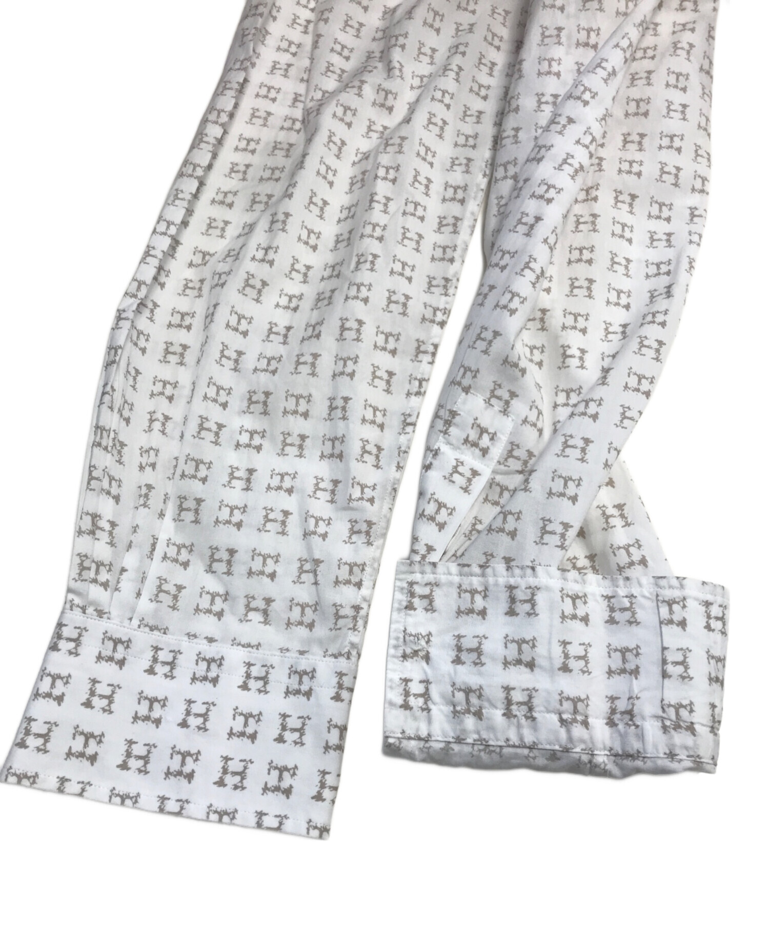 中古・古着通販】HERMES (エルメス) Hロゴ長袖シャツ ホワイト サイズ 