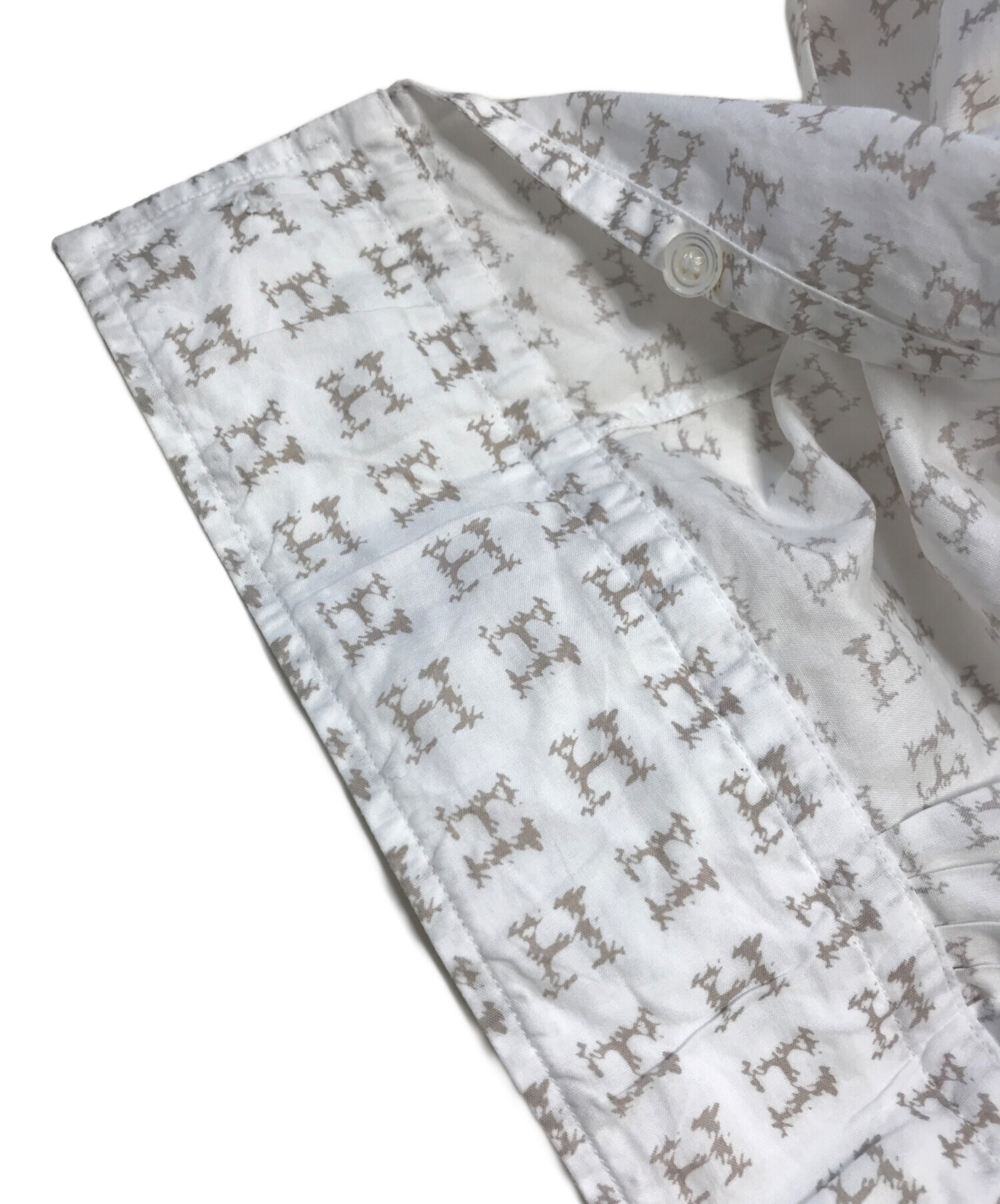 中古・古着通販】HERMES (エルメス) Hロゴ長袖シャツ ホワイト サイズ 
