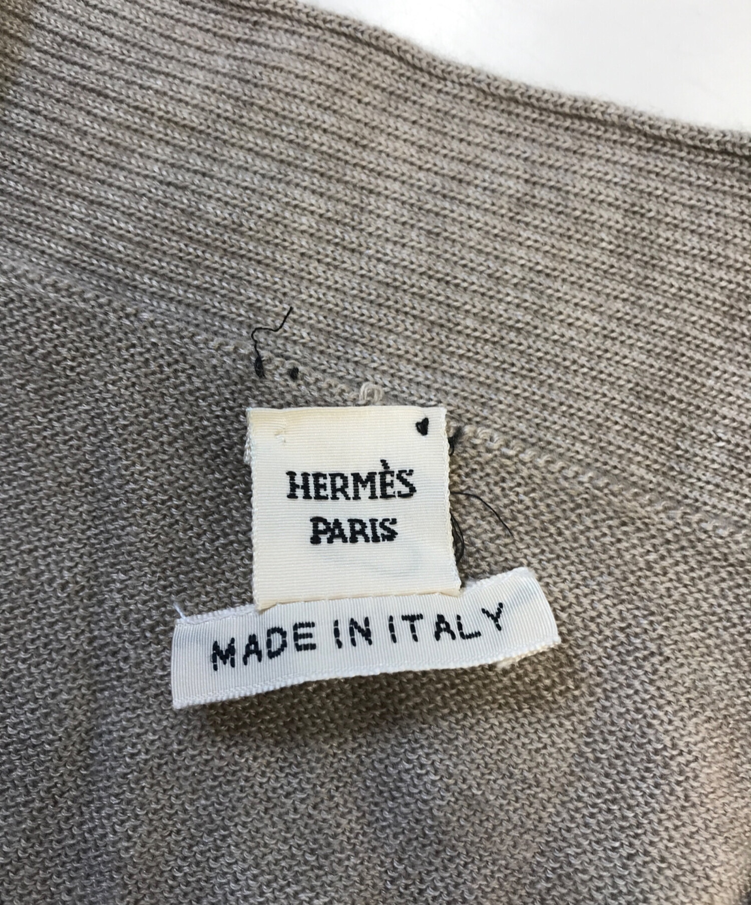 HERMES カシミヤ混 ロングカーディガン ベルト付き ラメ サイズ42