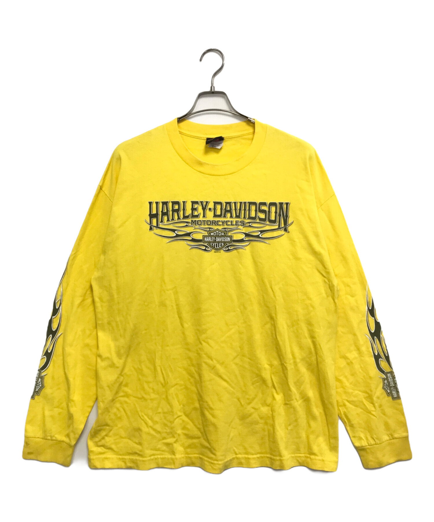 00年代 HARLEY DAVIDSON ハーレーダビッドソン 半袖Tシャツ ベージュ 