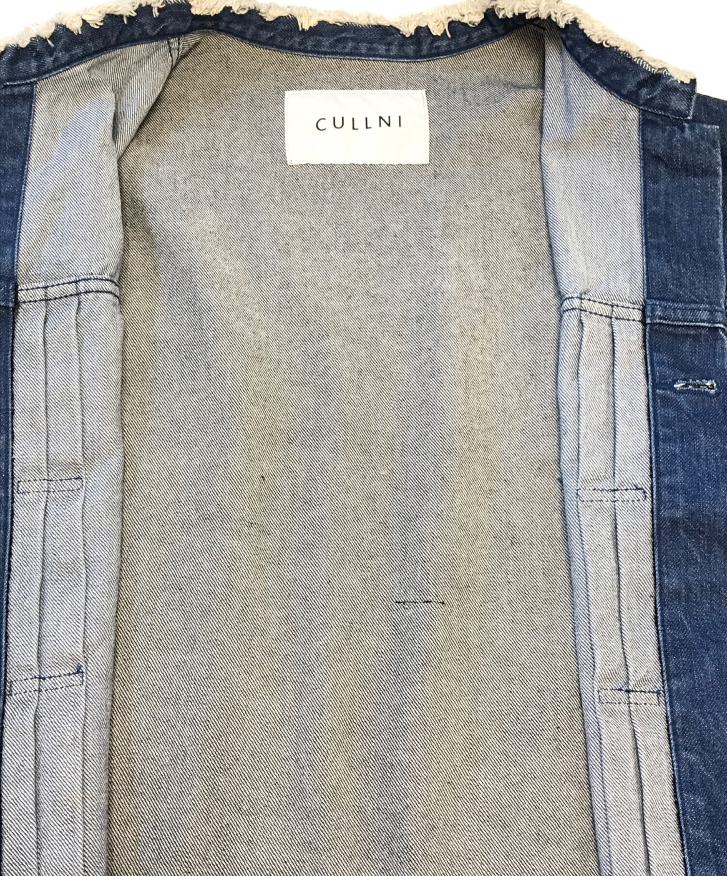 CULLNI Cut-off Band Collar Denim セットアップ 中古・古着通販】CULLNI (クルニ) Cut-off Band Collar Denim Blouson
