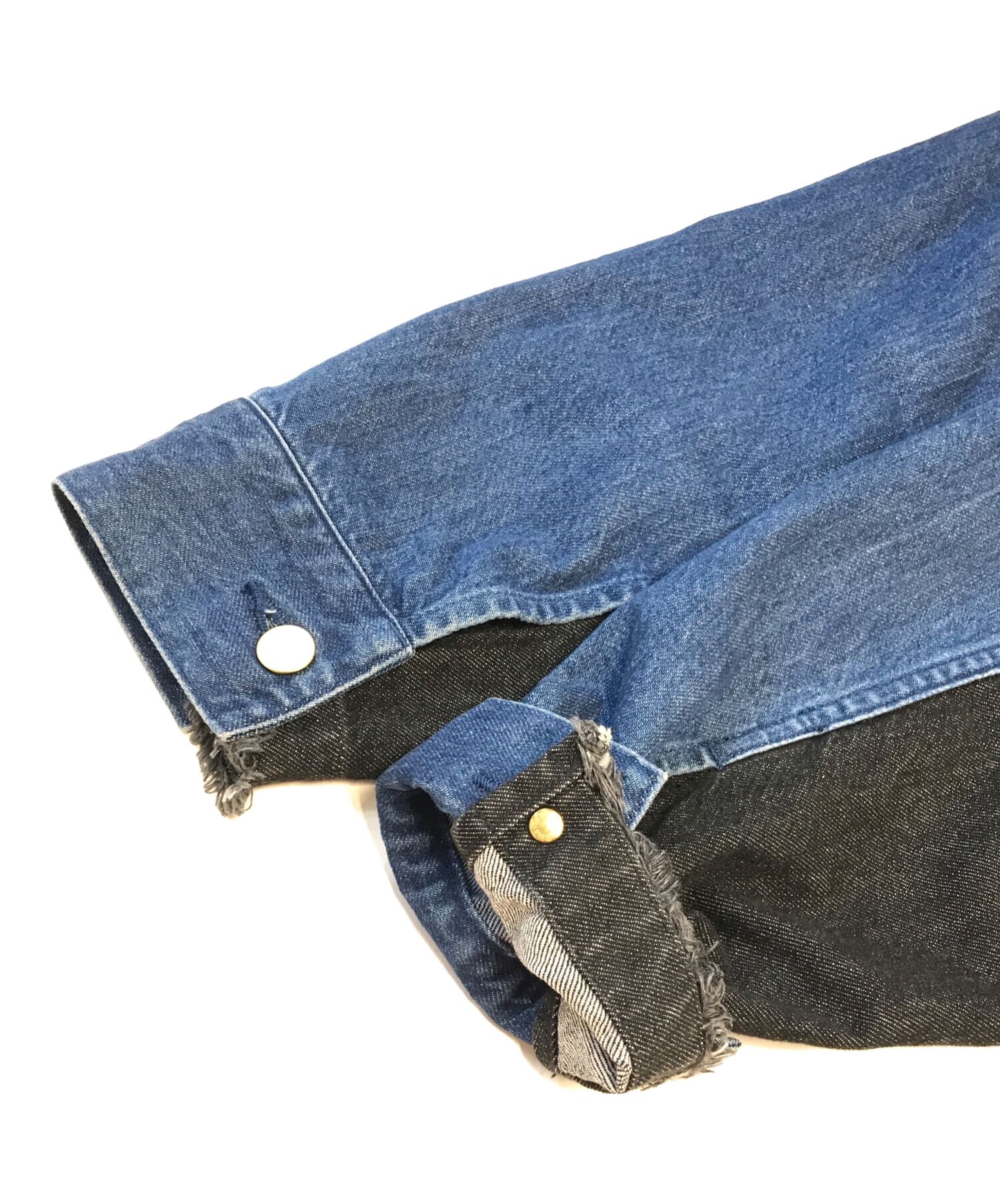 中古・古着通販】CULLNI (クルニ) Cut-off Band Collar Denim Blouson