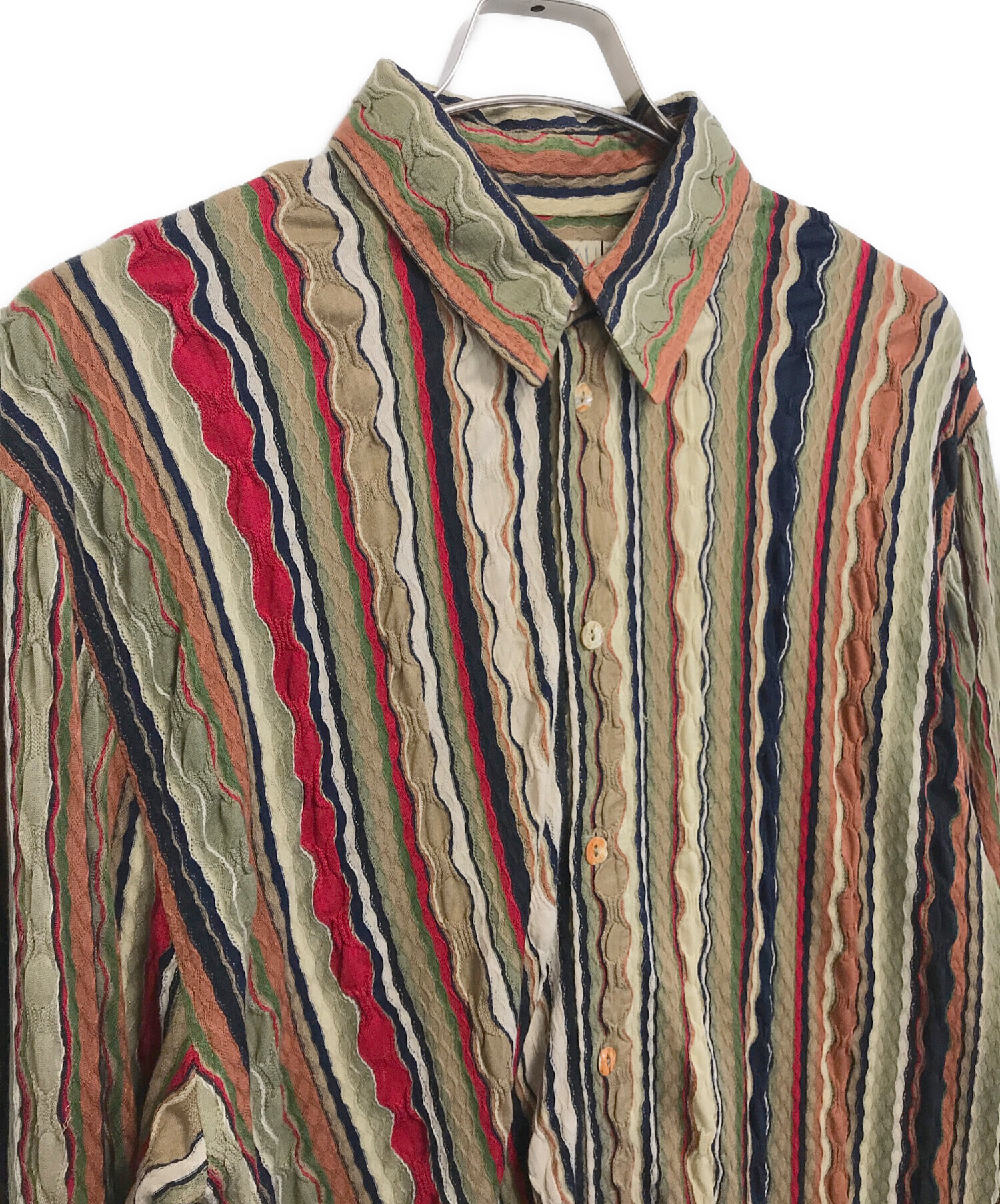 中古・古着通販】Coogi (クージー) 3Dニットシャツ ブラウン サイズ:S