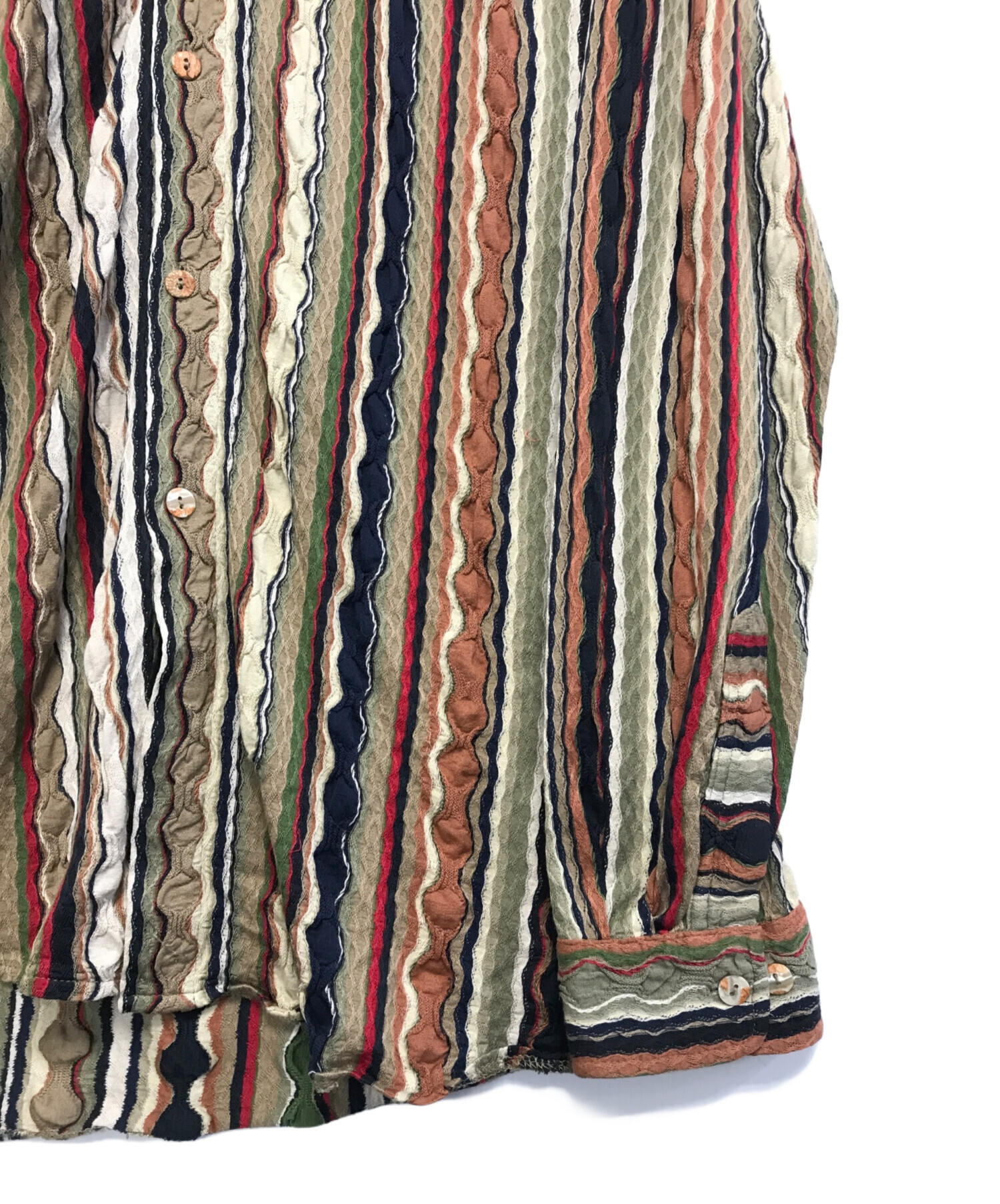 中古・古着通販】Coogi (クージー) 3Dニットシャツ ブラウン サイズ:S 