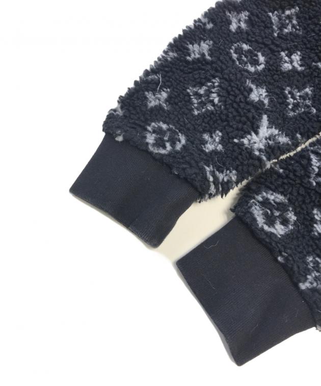 Louis Vuitton フリースジャケット ブラック/グレー L】Louis Vuitton モノグラムフリースジャケット ブラック/グレー