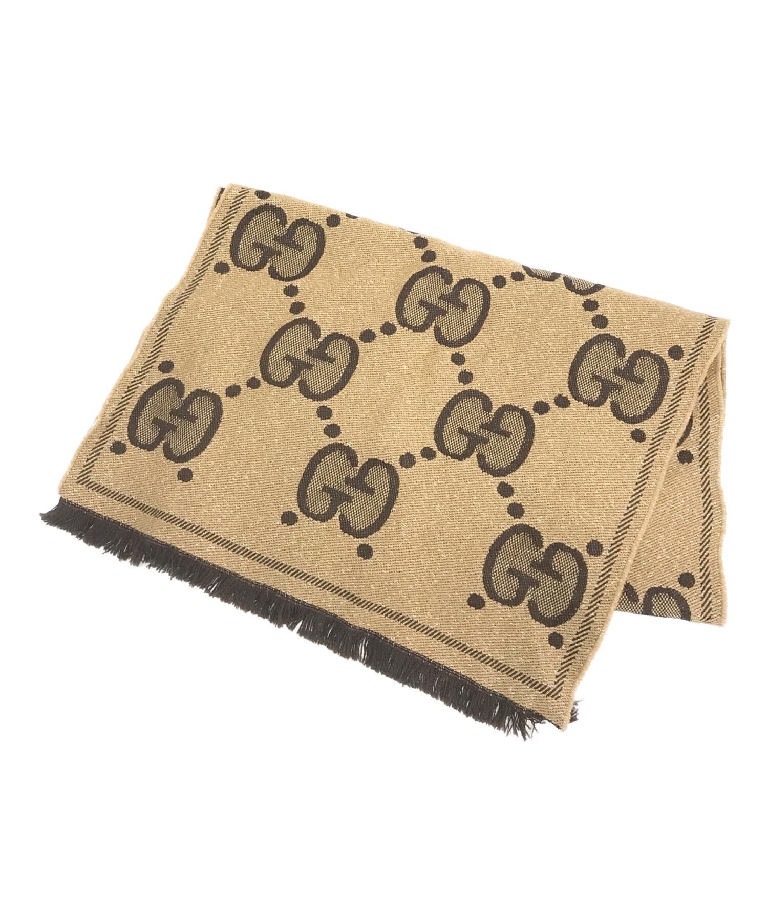 中古・古着通販】GUCCI (グッチ) GGジャガード マフラー ベージュ