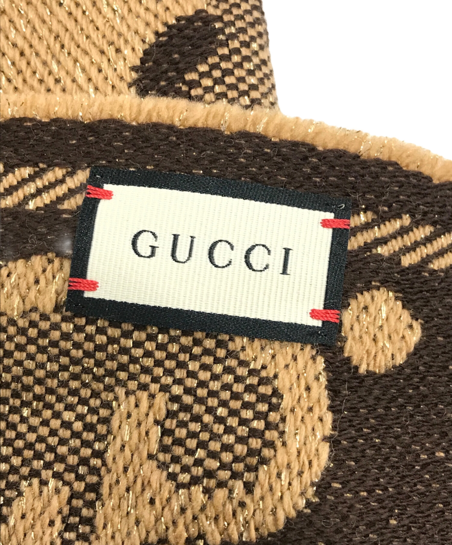 GUCCIマフラー　GGジャガード　ベージュ 中古・古着通販】GUCCI (グッチ) GGジャガード マフラー ベージュ