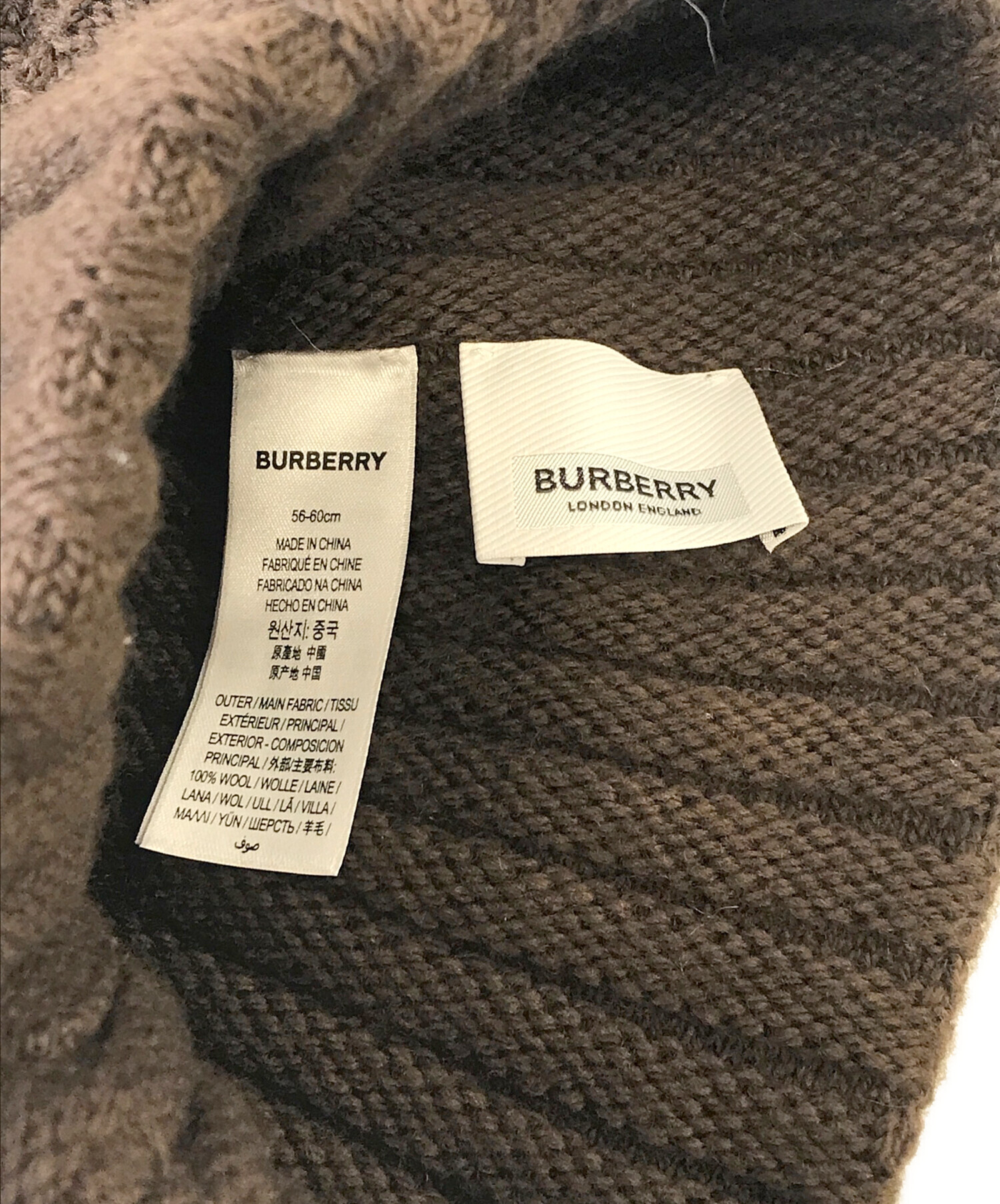 中古・古着通販】BURBERRY (バーバリー) ラムウールニット帽ビーニー 