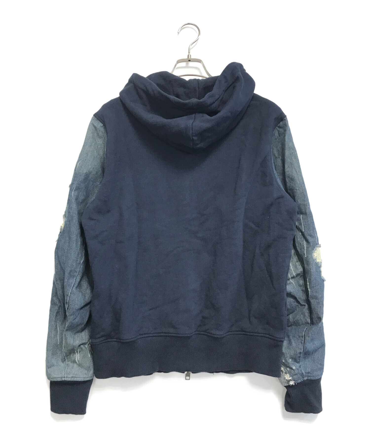 中古・古着通販】DIESEL (ディーゼル) デニム切替ジップパーカー 
