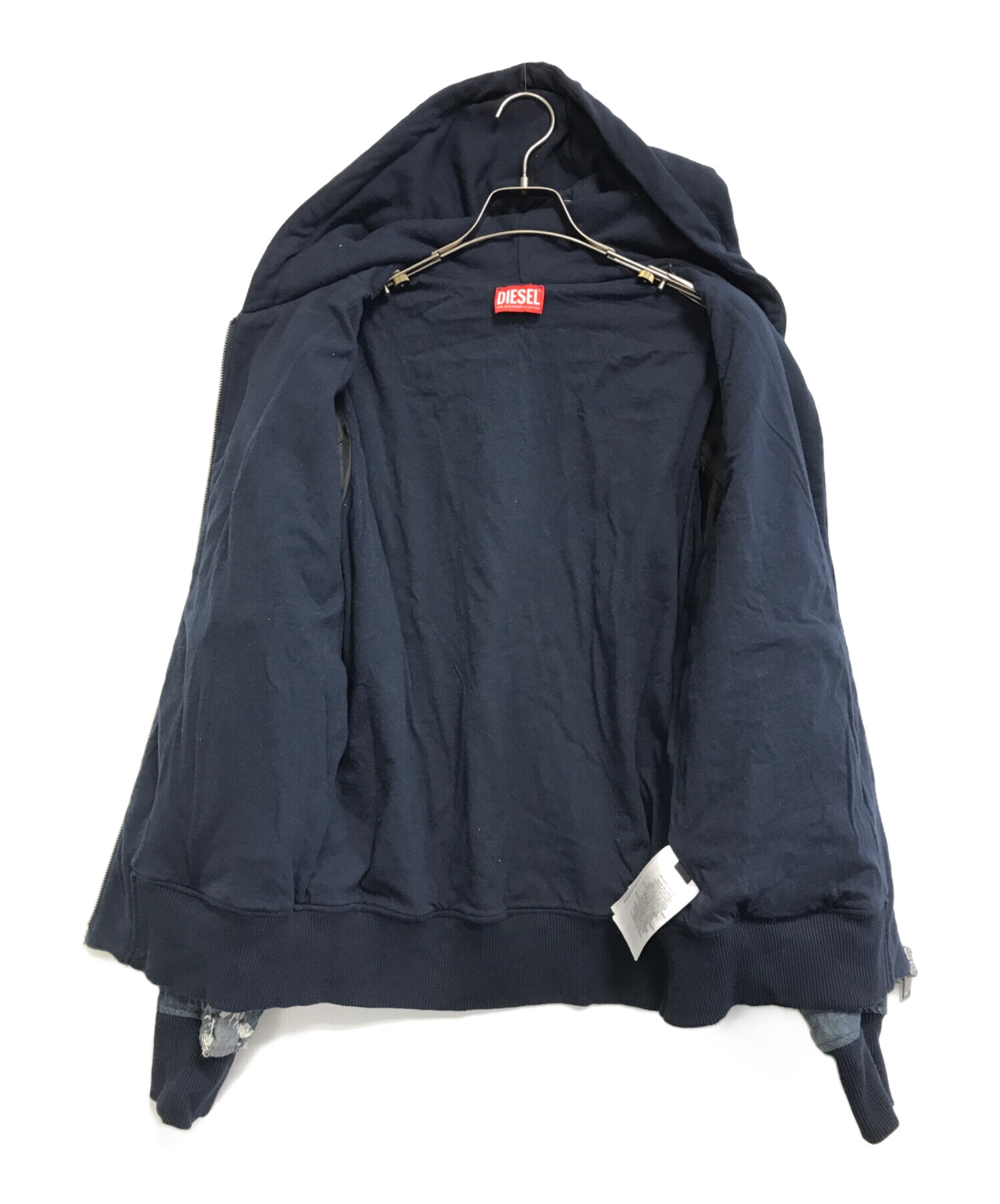 中古・古着通販】DIESEL (ディーゼル) デニム切替ジップパーカー 