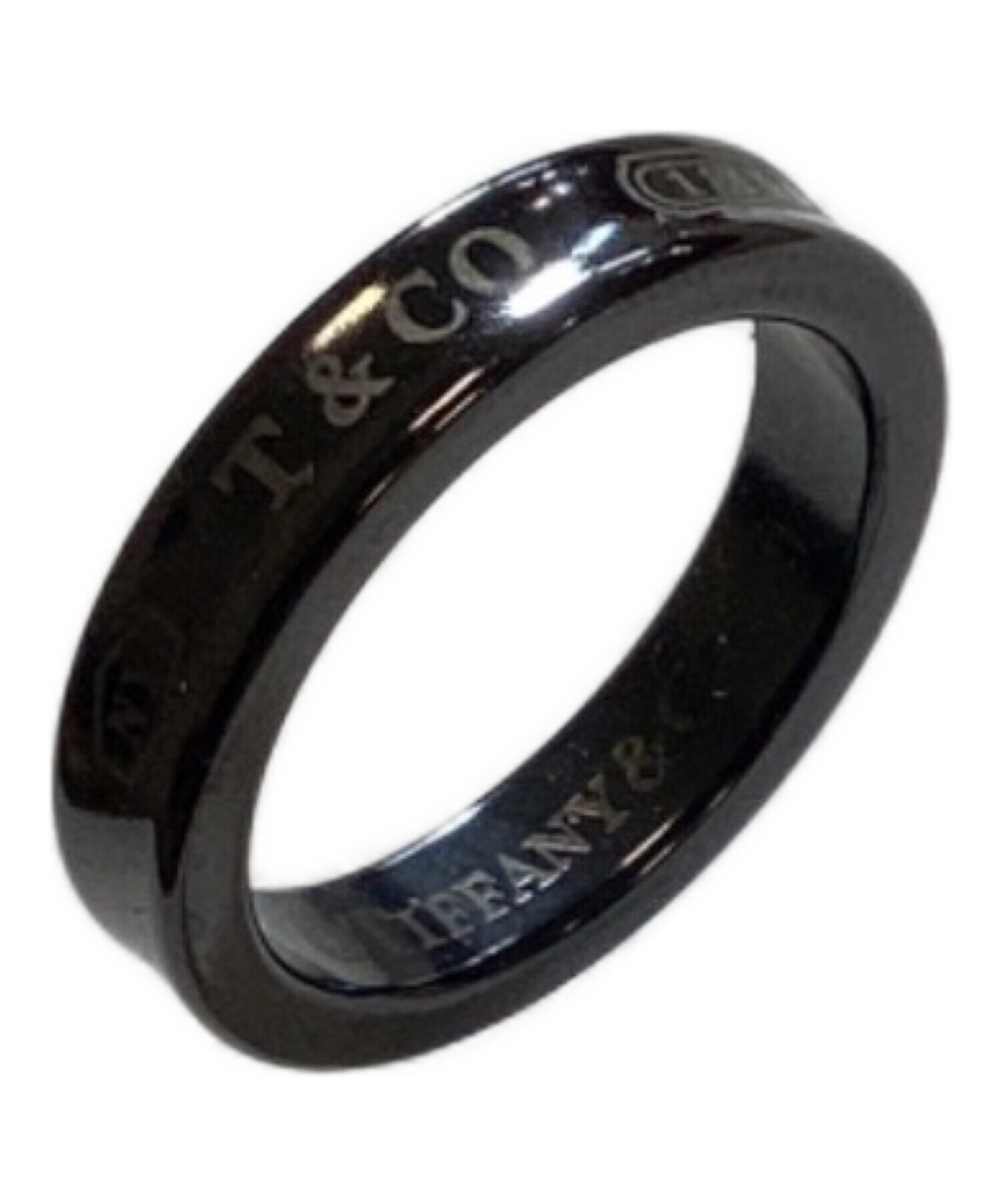 Tiffany & Co. クローリングリング Size 5 Tiffany & Co 18K Rose Gold Silver 1837 Interlocking Circles