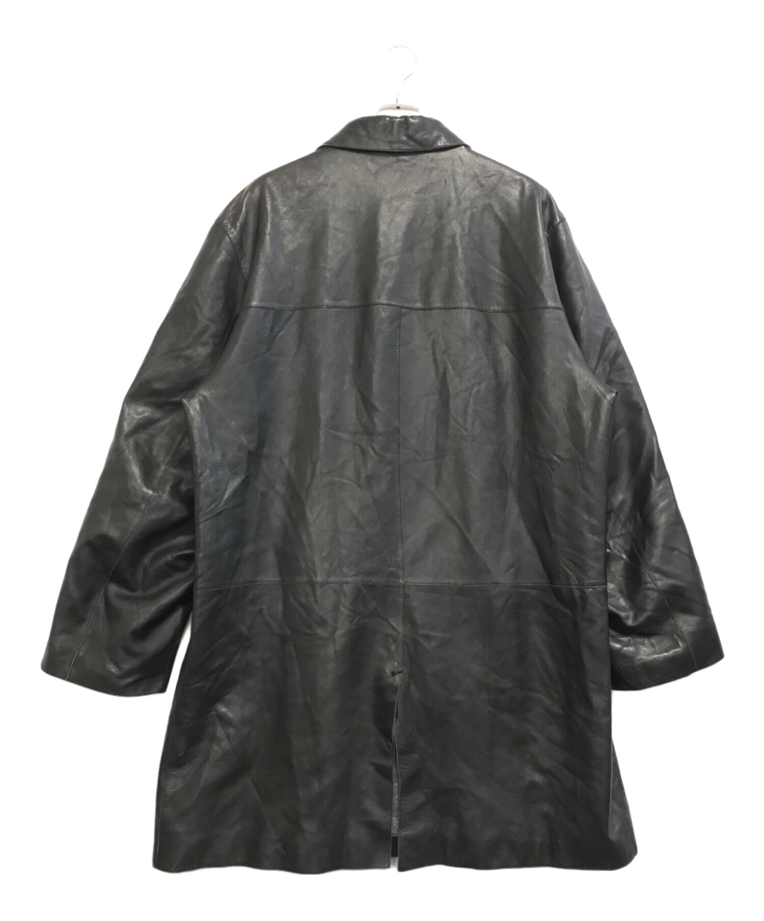 中古・古着通販】HUGO BOSS (ヒューゴ ボス) レザーコート ブラック 