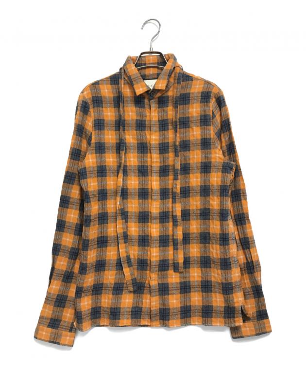 中古・古着通販】GUCCI (グッチ) チェックシャツ オレンジ サイズ:39