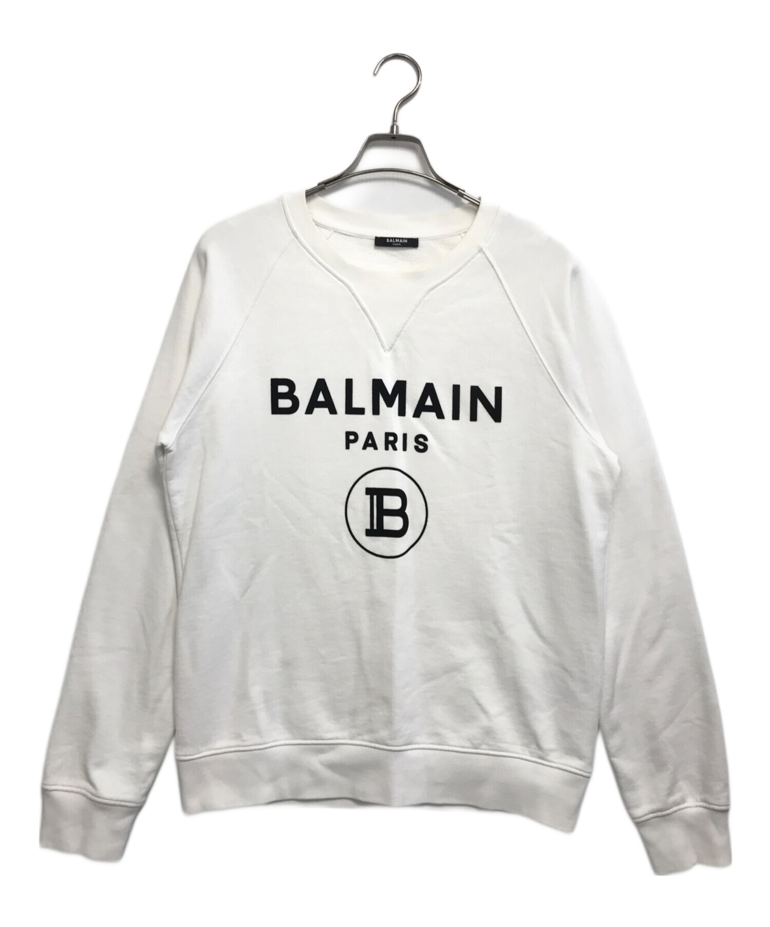 中古・古着通販】BALMAIN (バルマン) ロゴスウェット ホワイト サイズ 