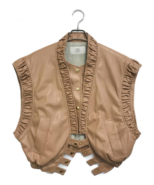 フミエタナカ　fumietanaka ギャザーベスト 中古・古着通販】FUMIE=TANAKA (フミエタナカ) Fレザーギャザーベスト