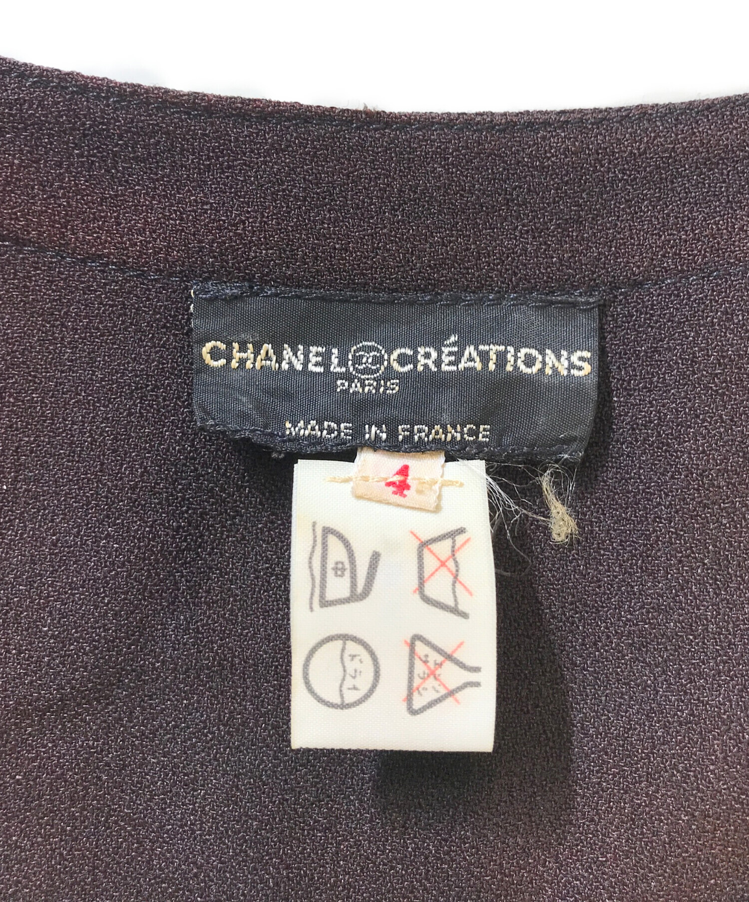中古・古着通販】CHANEL (シャネル) 半袖ワンピース ブラック サイズ:4