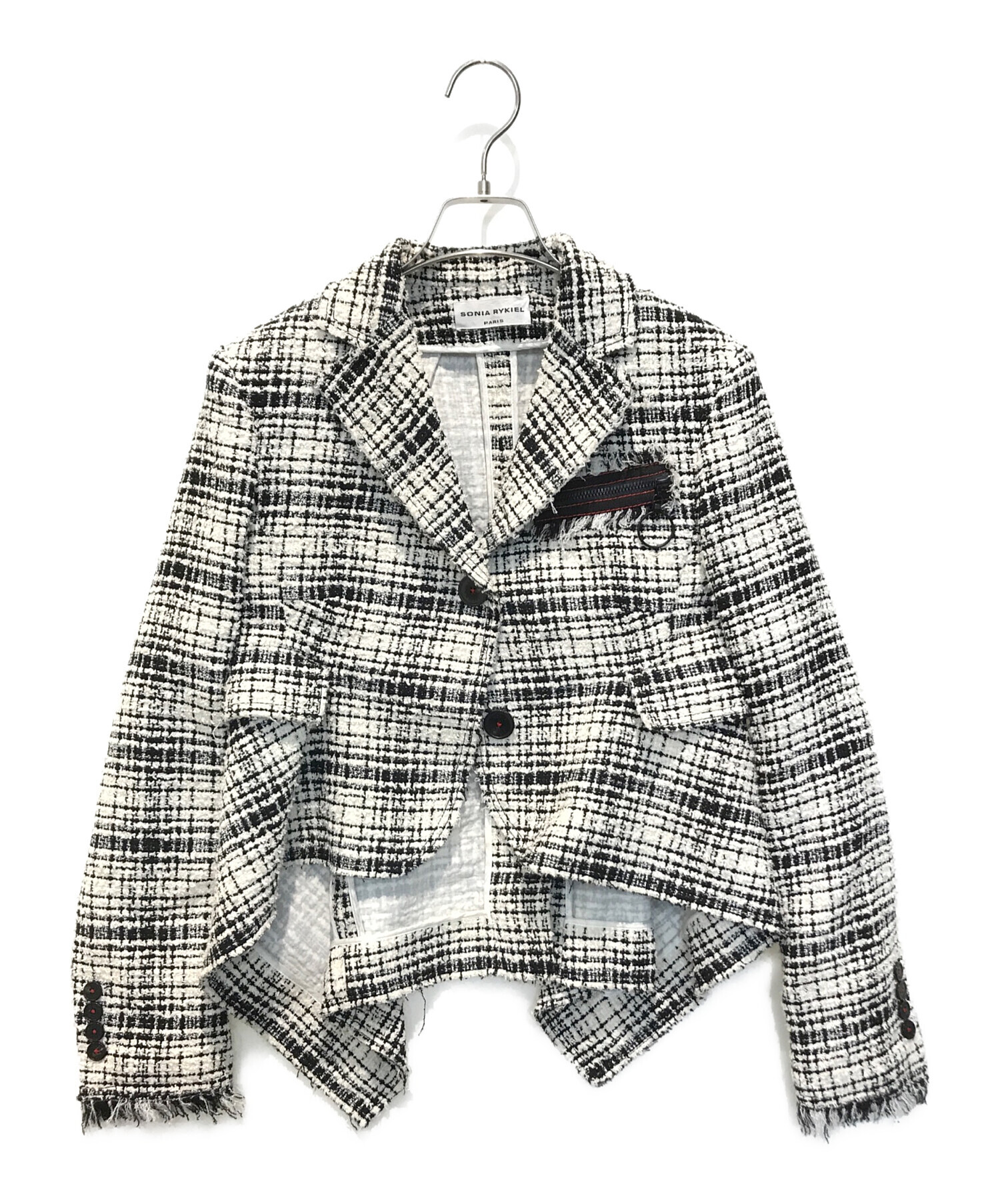 SONIA RYKIEL ソニアリキエル　編み込み　ファージャケット　毛皮 中古・古着通販】SONIA RYKIEL (ソニア リキエル) ツイードテーラード