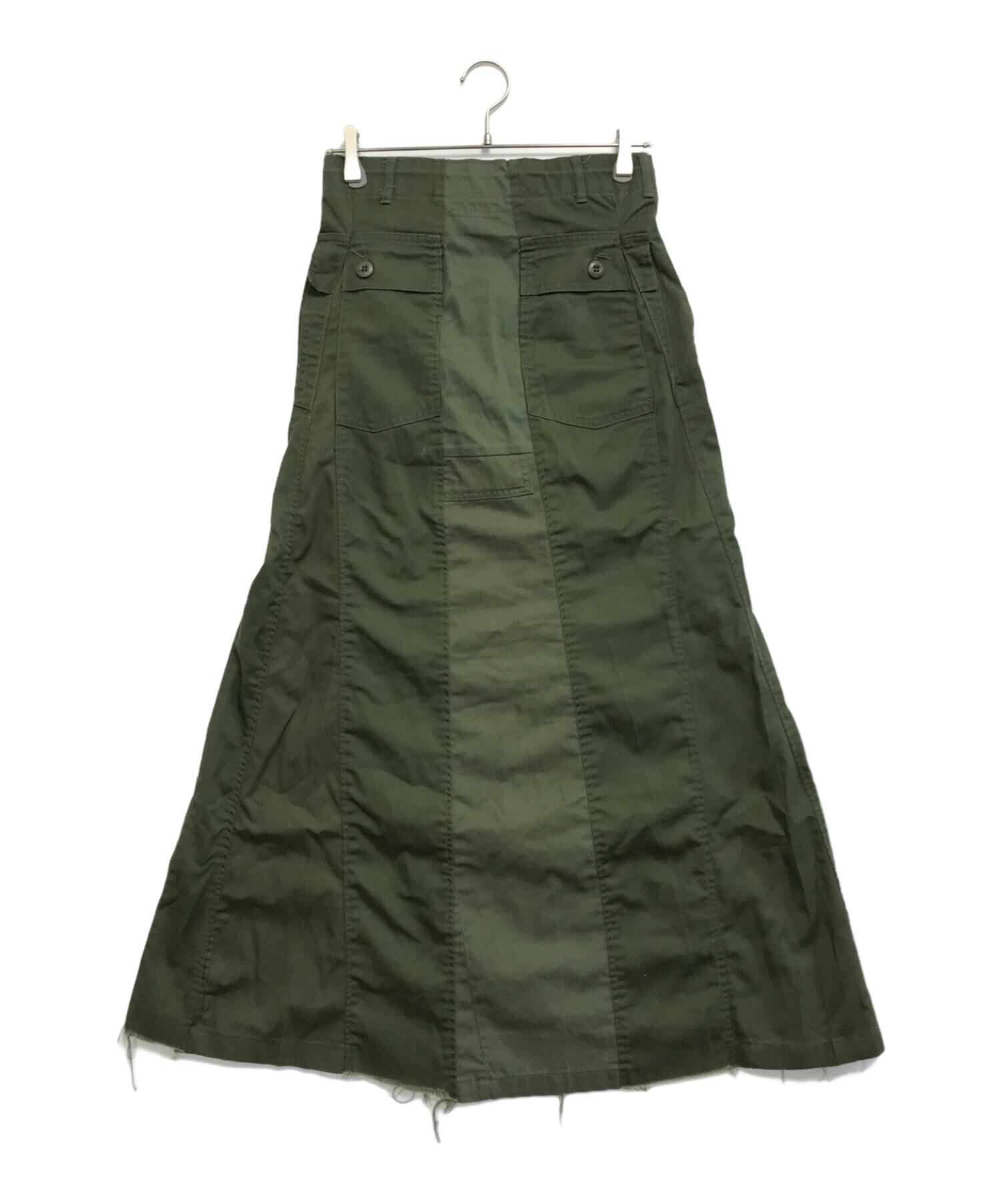 Rebuild by Needles リビルドバイニードルス 日本製 再構築ミリタリージャンパースカート 2 OLIVE ノースリーブ リメイク ワンピース トップス【中古】【Rebuild by Needles】 中古・古着通販】Rebuild by Needles (リビルドバイニードルス