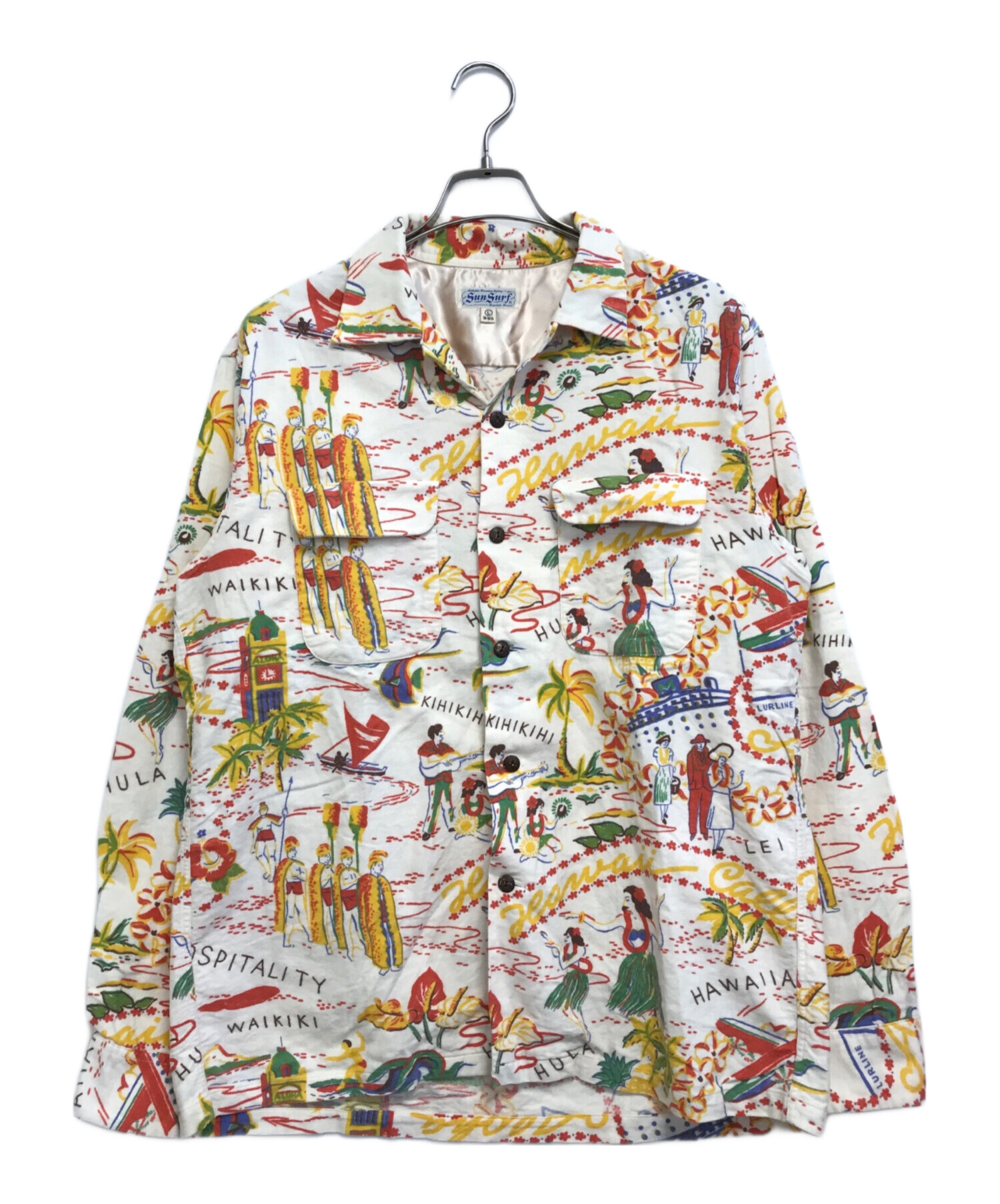 【サンサーフ】海洋生物柄 90s アロハシャツ SUNSURF 古着 中古・古着通販】Sun Surf (サンサーフ) アロハシャツ ブルー サイズ