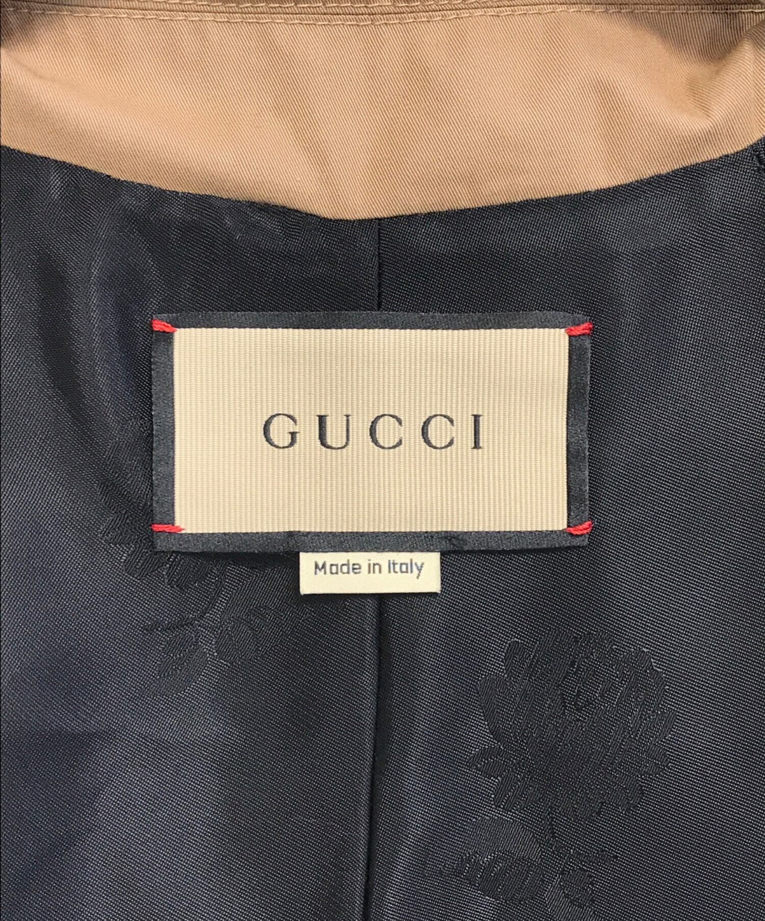 【4月中旬までの出品】GUCCI トレンチコート ベージュ　42号 GUCCI 【美品】 / グッチ | 総裏地 ベルト付き ロングトレンチコート