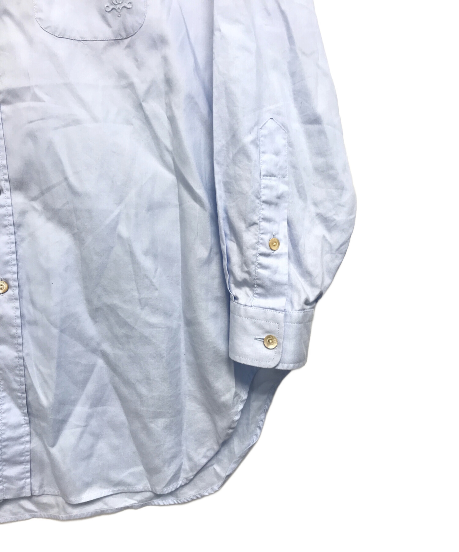 中古・古着通販】GUCCI (グッチ) GG刺繍オックスフォードシャツ ブルー