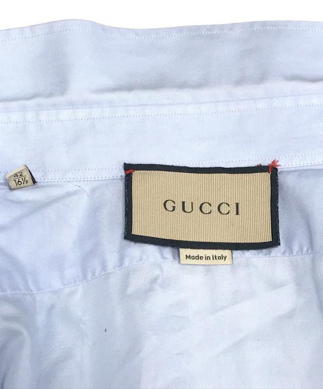 中古・古着通販】GUCCI (グッチ) GG刺繍オックスフォードシャツ ブルー