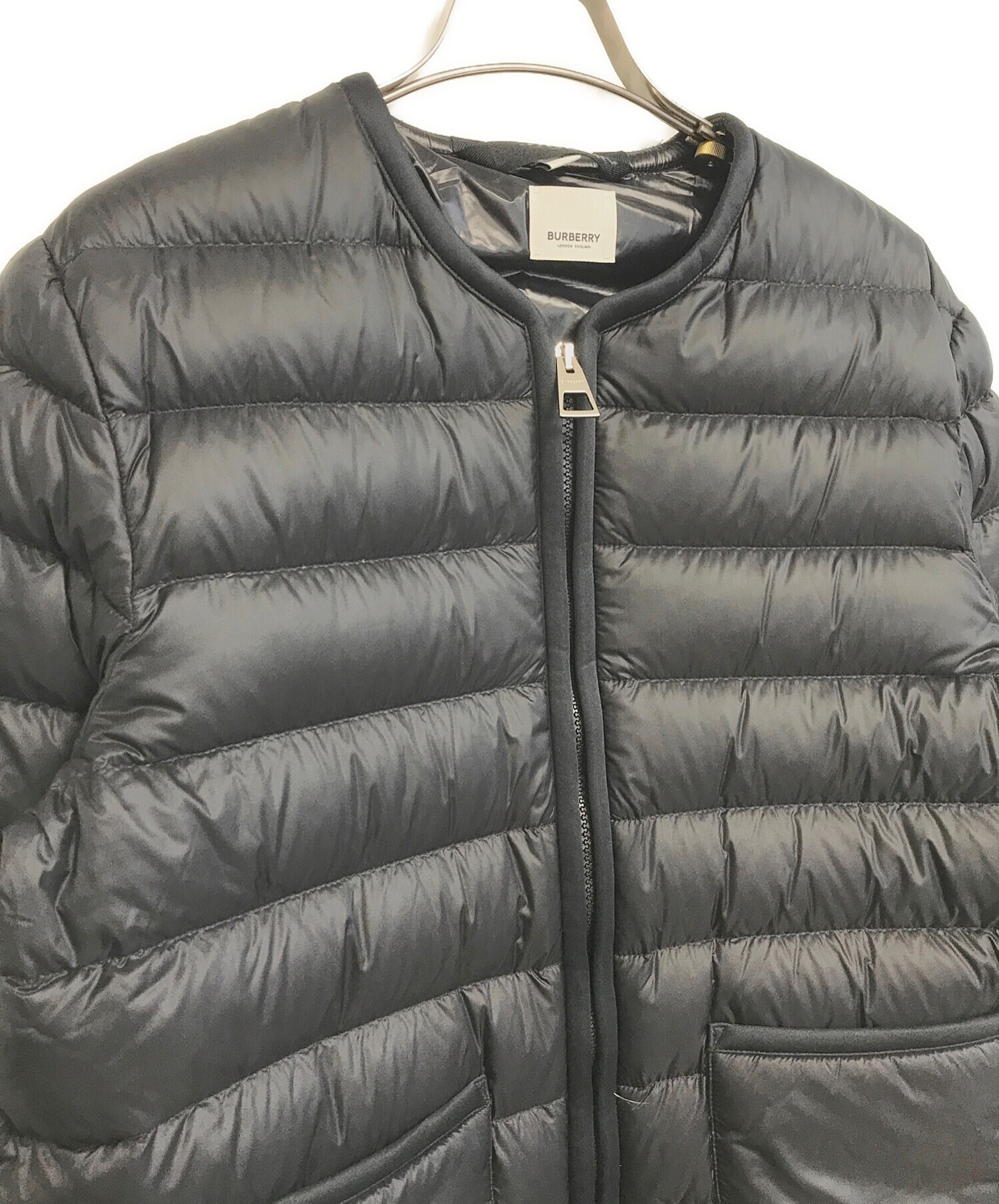 中古・古着通販】BURBERRY (バーバリー) ノーカラーダウンジャケット 