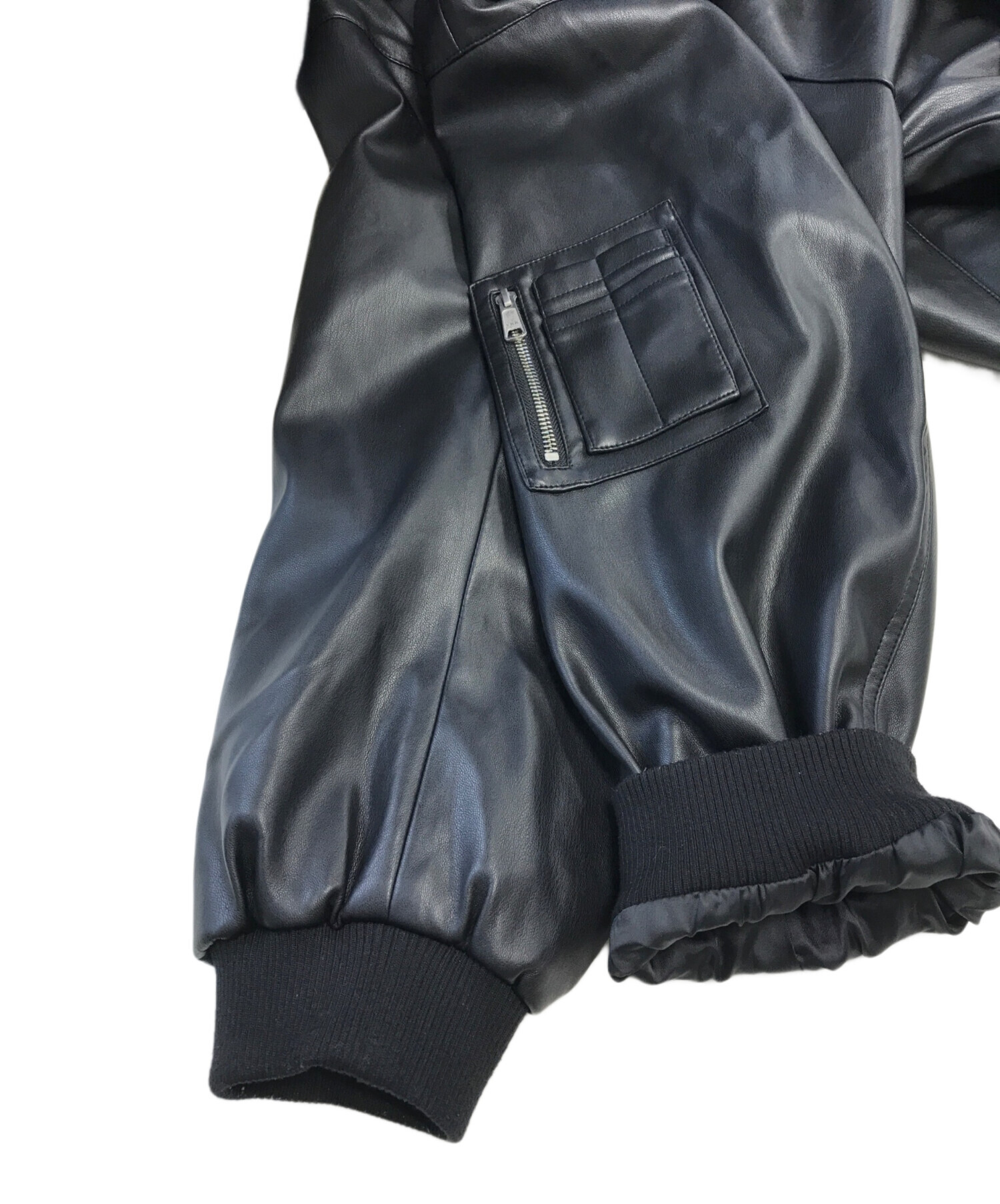 中古・古着通販】Lui's (ルイス) フェイクレザ-MA-1ジャケット