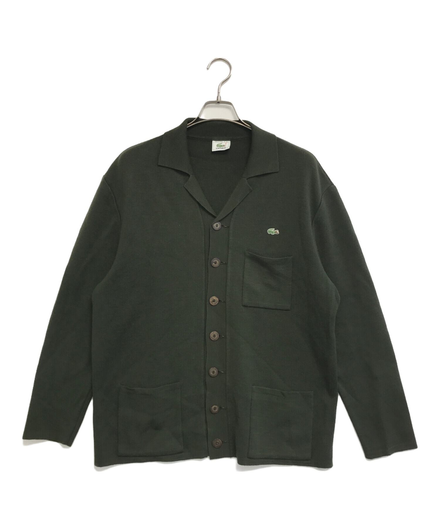 中古・古着通販】LACOSTE (ラコステ) ニットカーディガン オリーブ 