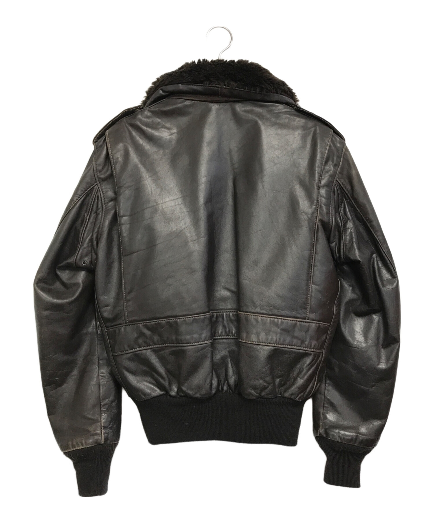 □ショット SCHOTT ブラウン レザー G-1型 ボア フライトジャケット 38