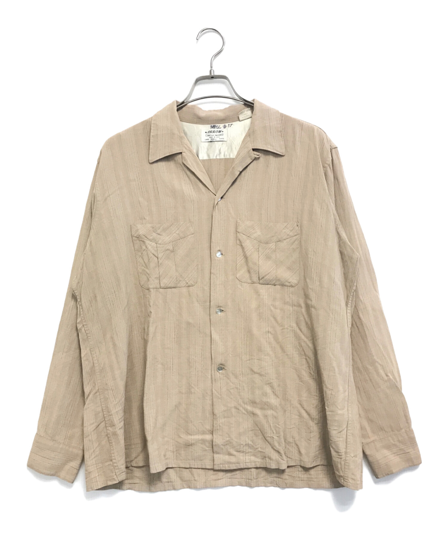 中古・古着通販】ARROW (アロー) レーヨン混シャツ ベージュ サイズ