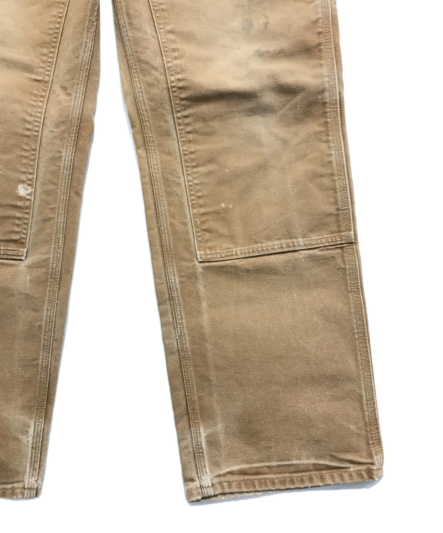 32×34 Carhartt ダブルニー ブラウン ダメージ 雰囲気系 ゆるだぼ