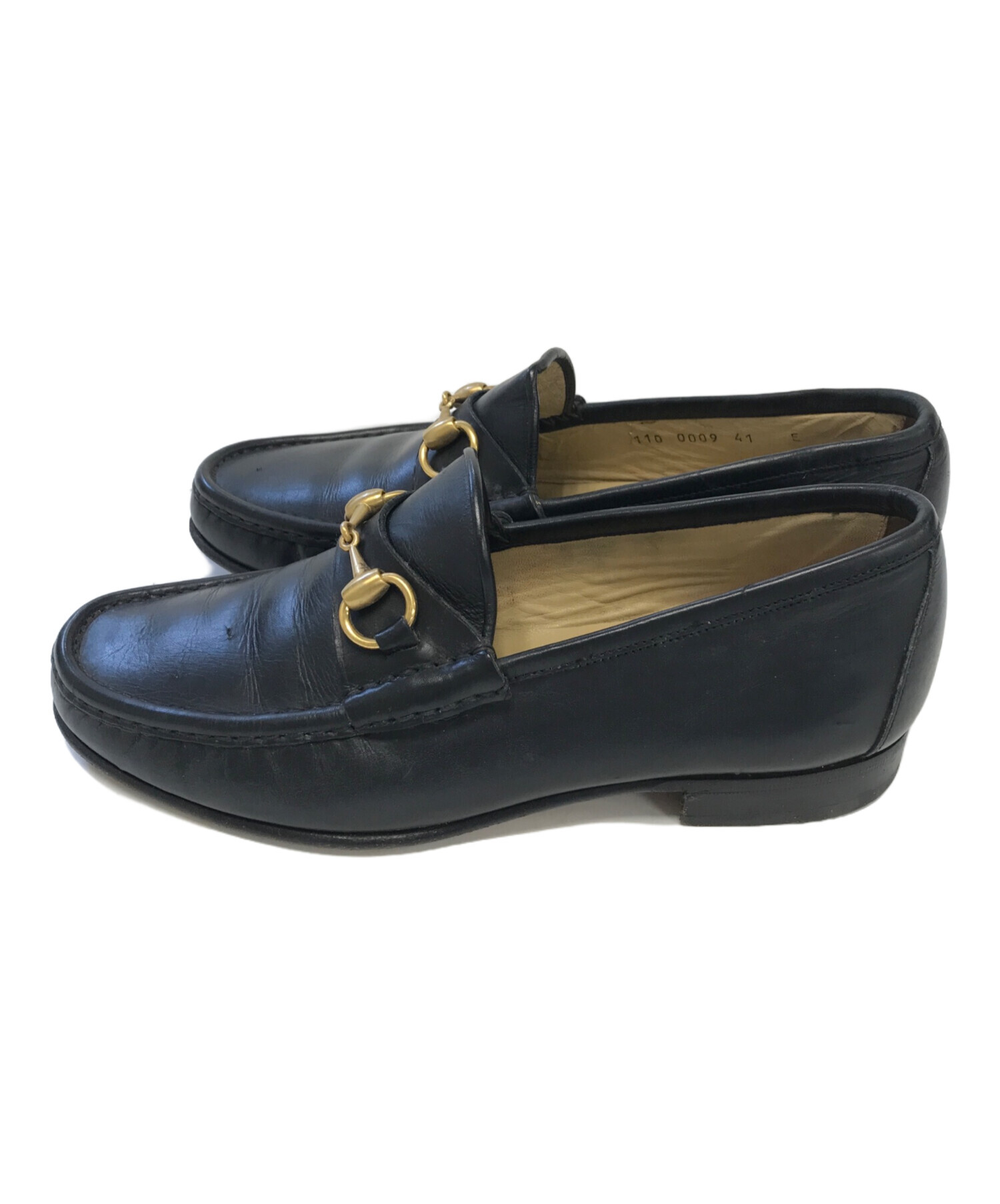中古・古着通販】GUCCI (グッチ) ホースビットローファー ブラック