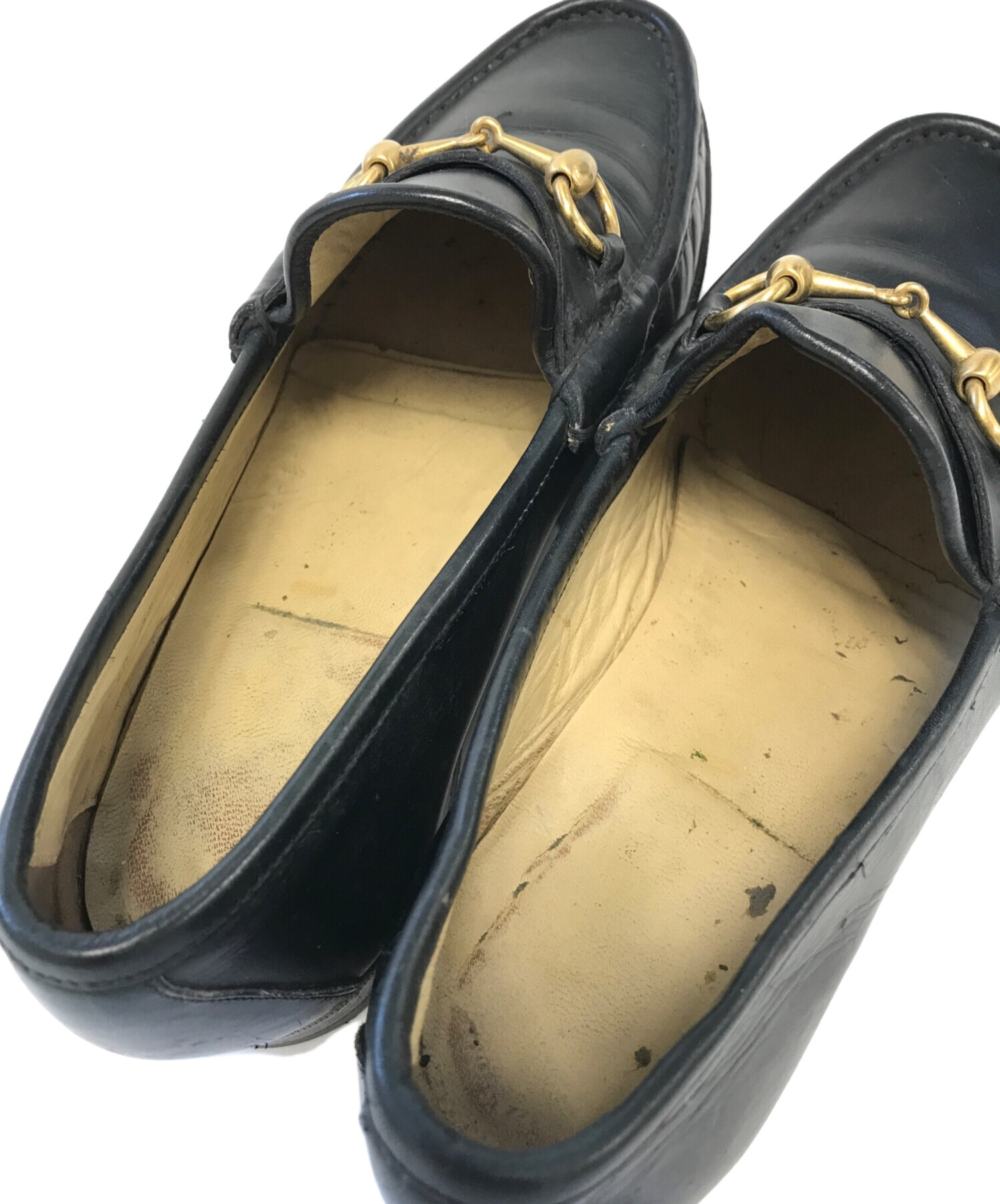 中古・古着通販】GUCCI (グッチ) ホースビットローファー ブラック