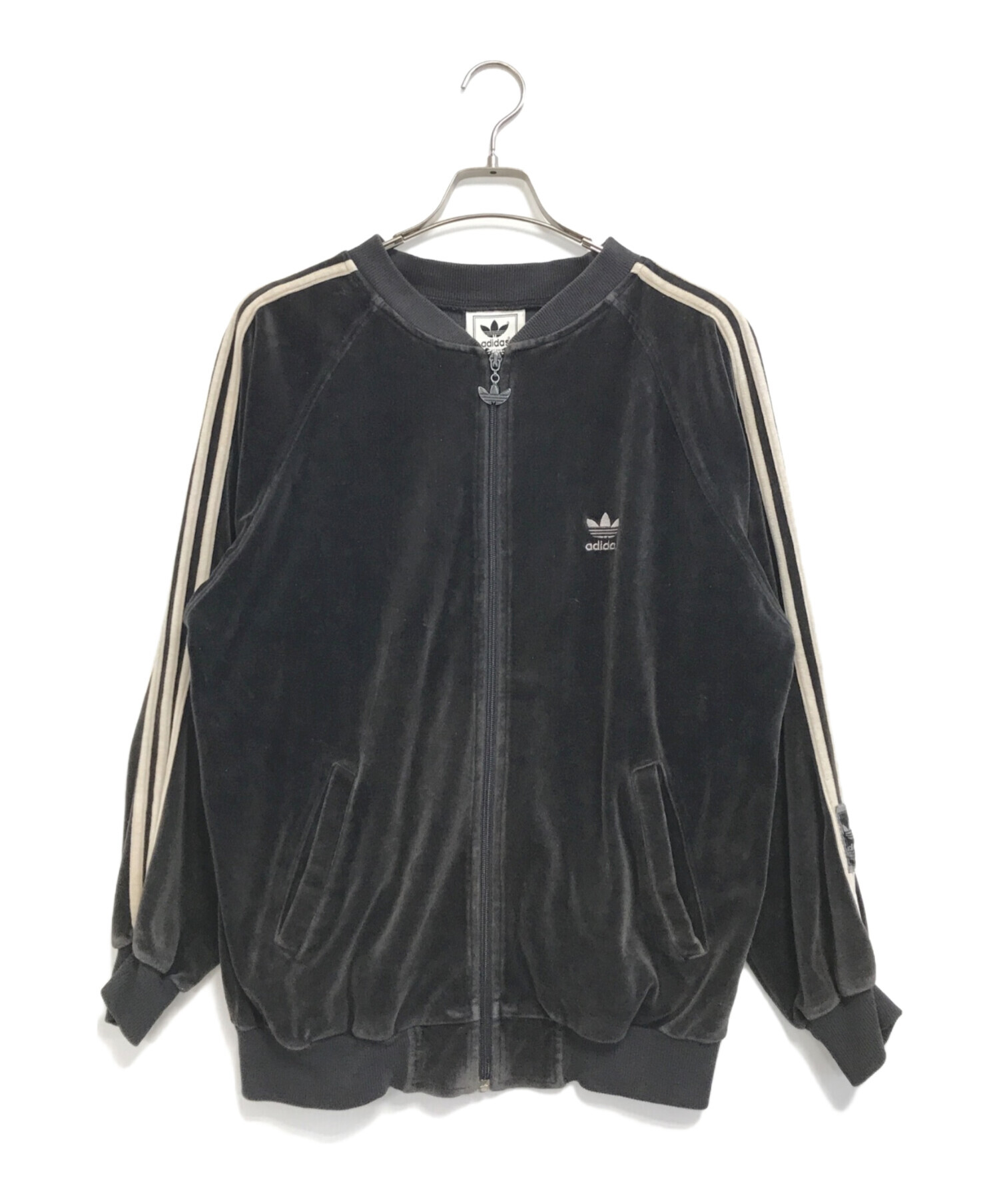 adidas トラックジャケット ジップ 黒 平成 y2k ベロア 中古・古着通販】adidas (アディダス) ベロアトラックジャケット
