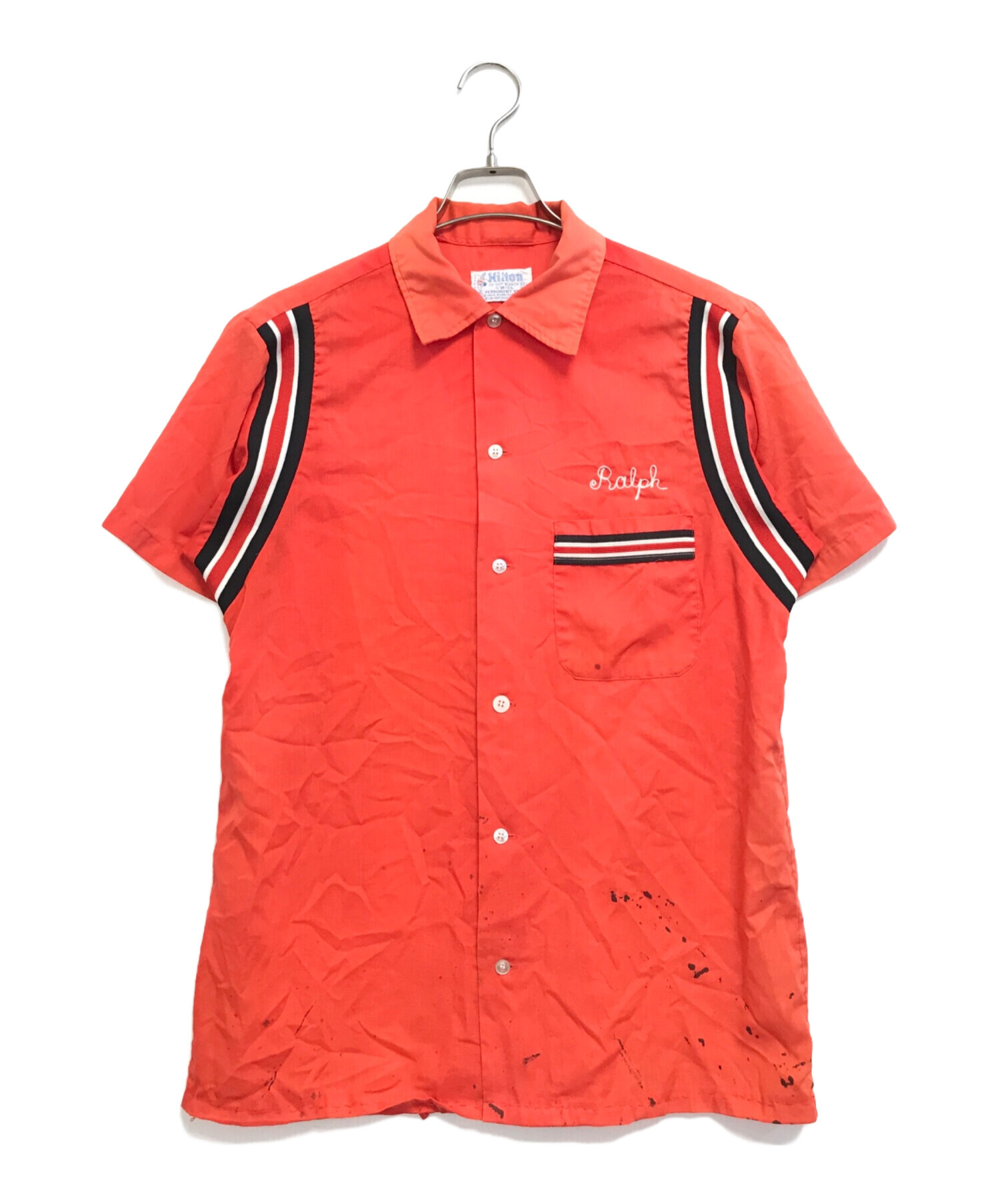 50’s ボーリングレーヨンシャツHilton 赤 中古・古着通販】Hilton (ヒルトン) ボーリングシャツ レッド サイズ:M