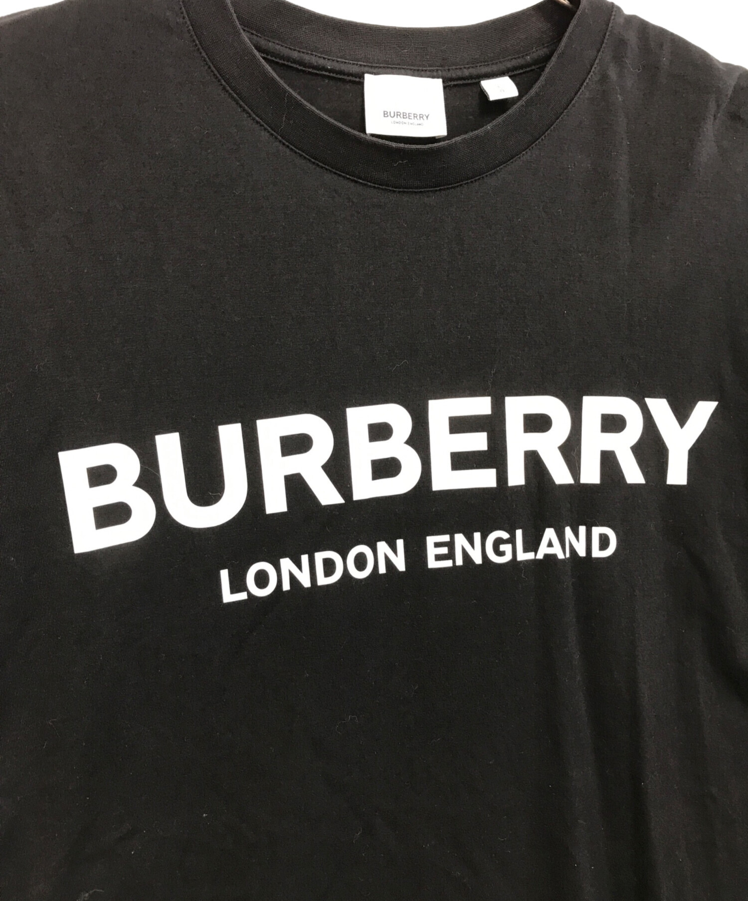 中古・古着通販】BURBERRY (バーバリー) ロゴプリントTシャツ ブラック 