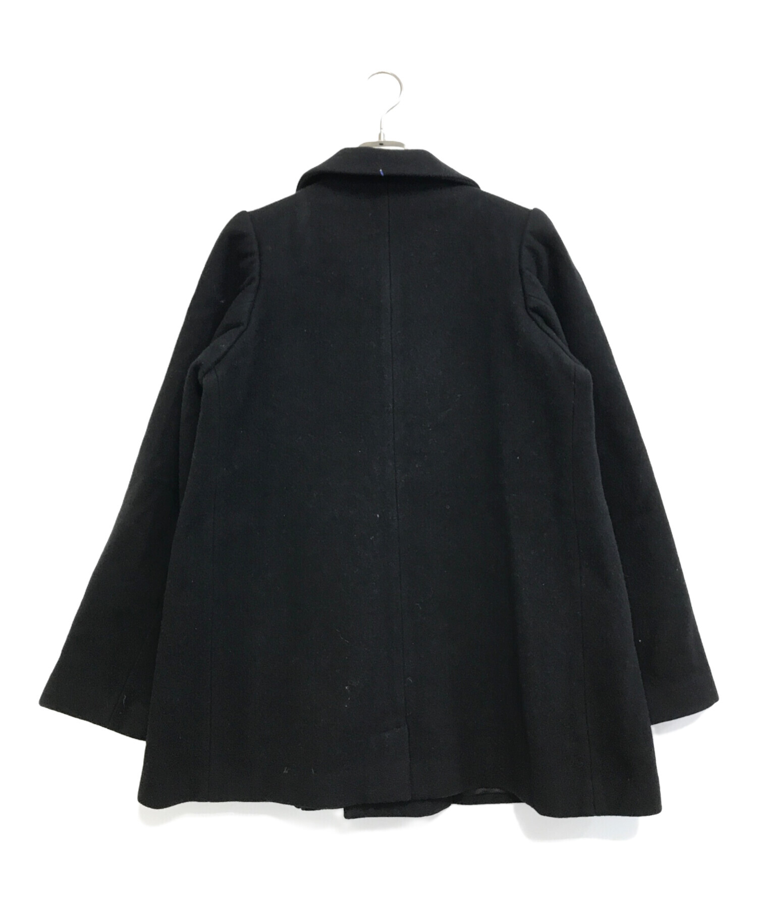 中古・古着通販】Y's (ワイズ) ウールAラインコート ブラック サイズ:3