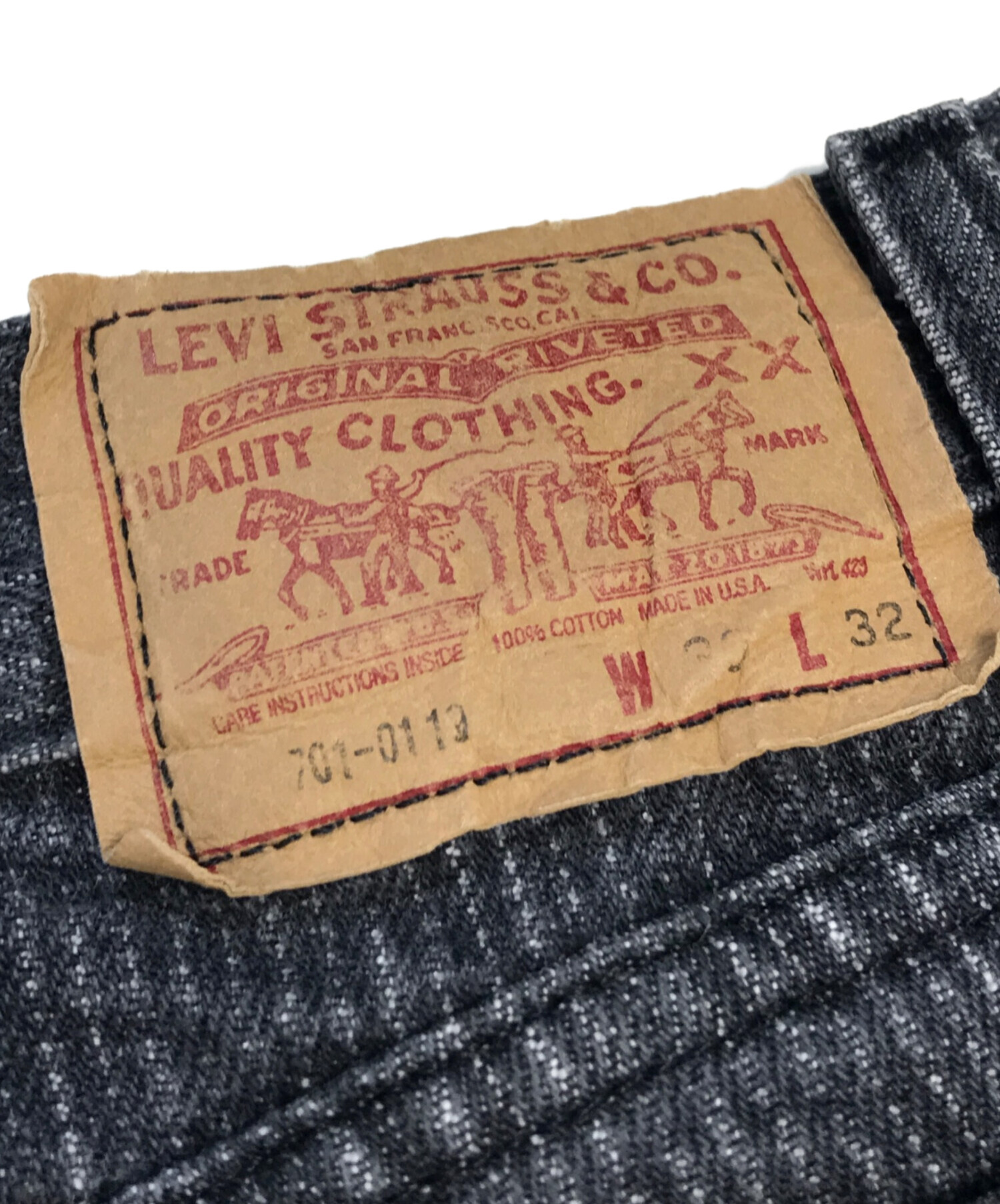 中古・古着通販】LEVI'S (リーバイス) 先染めストライプブラックデニム