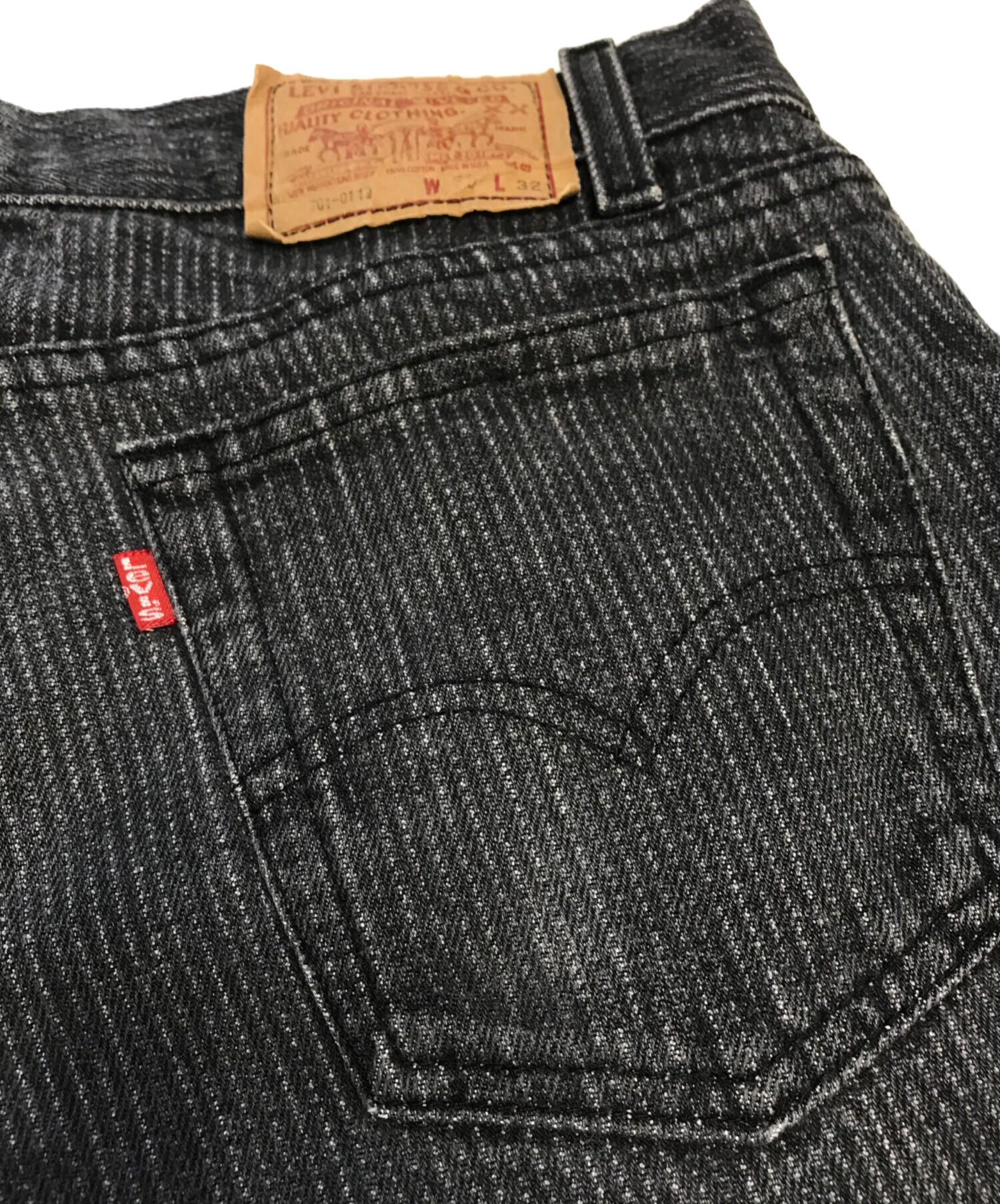 中古・古着通販】LEVI'S (リーバイス) 先染めストライプブラックデニム