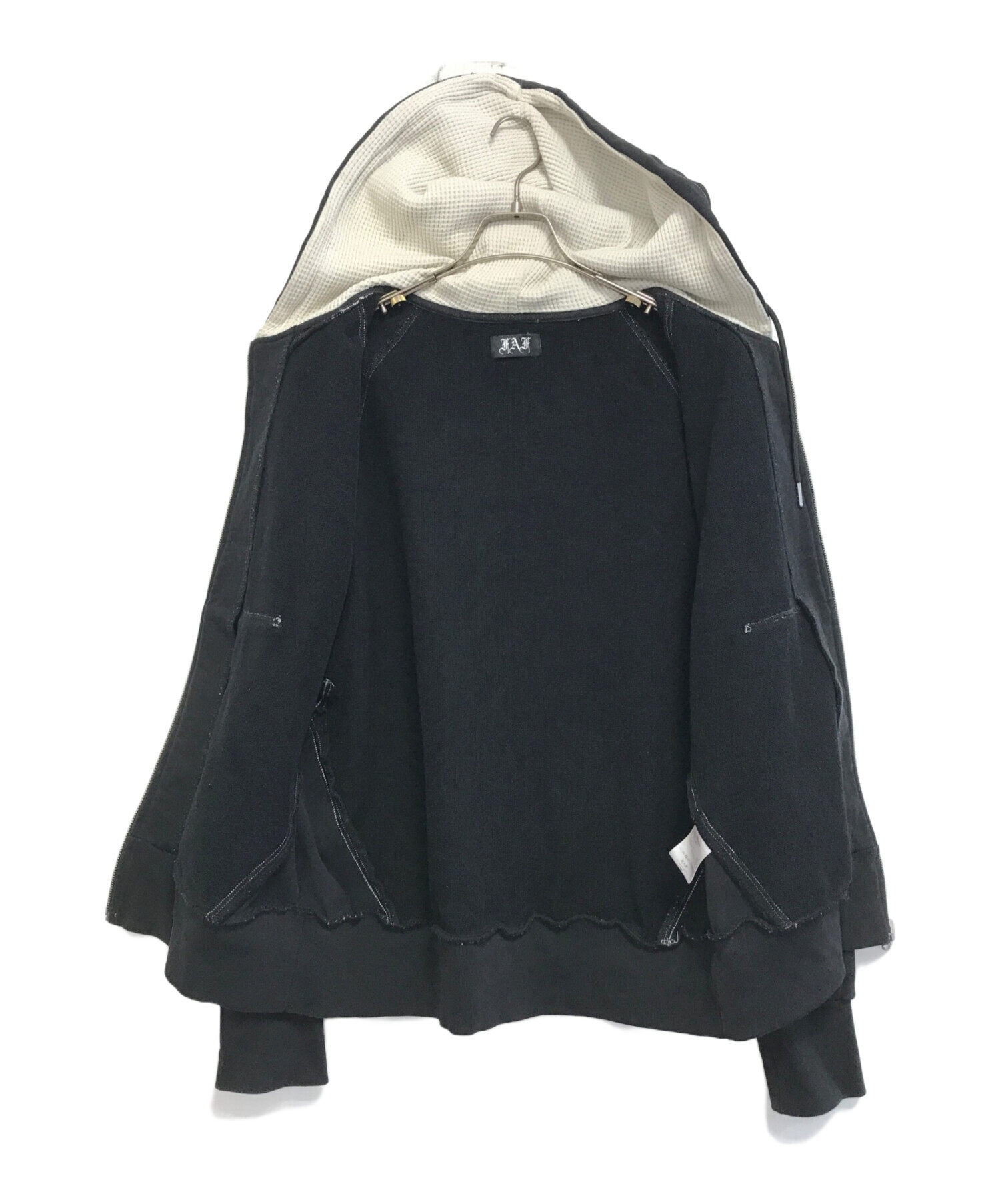 中古・古着通販】FAF (エフエイエフ) AGED ZIP UP HOODIE ブラック 