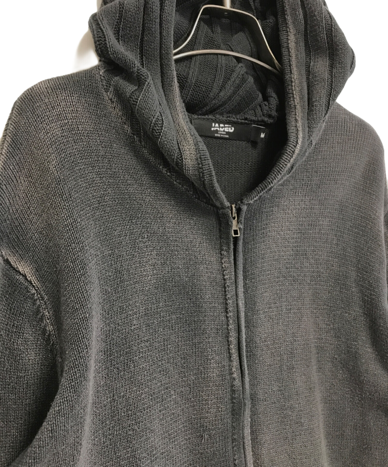 中古・古着通販】JADED (ジェイデッド) フード付きジップアップニット 