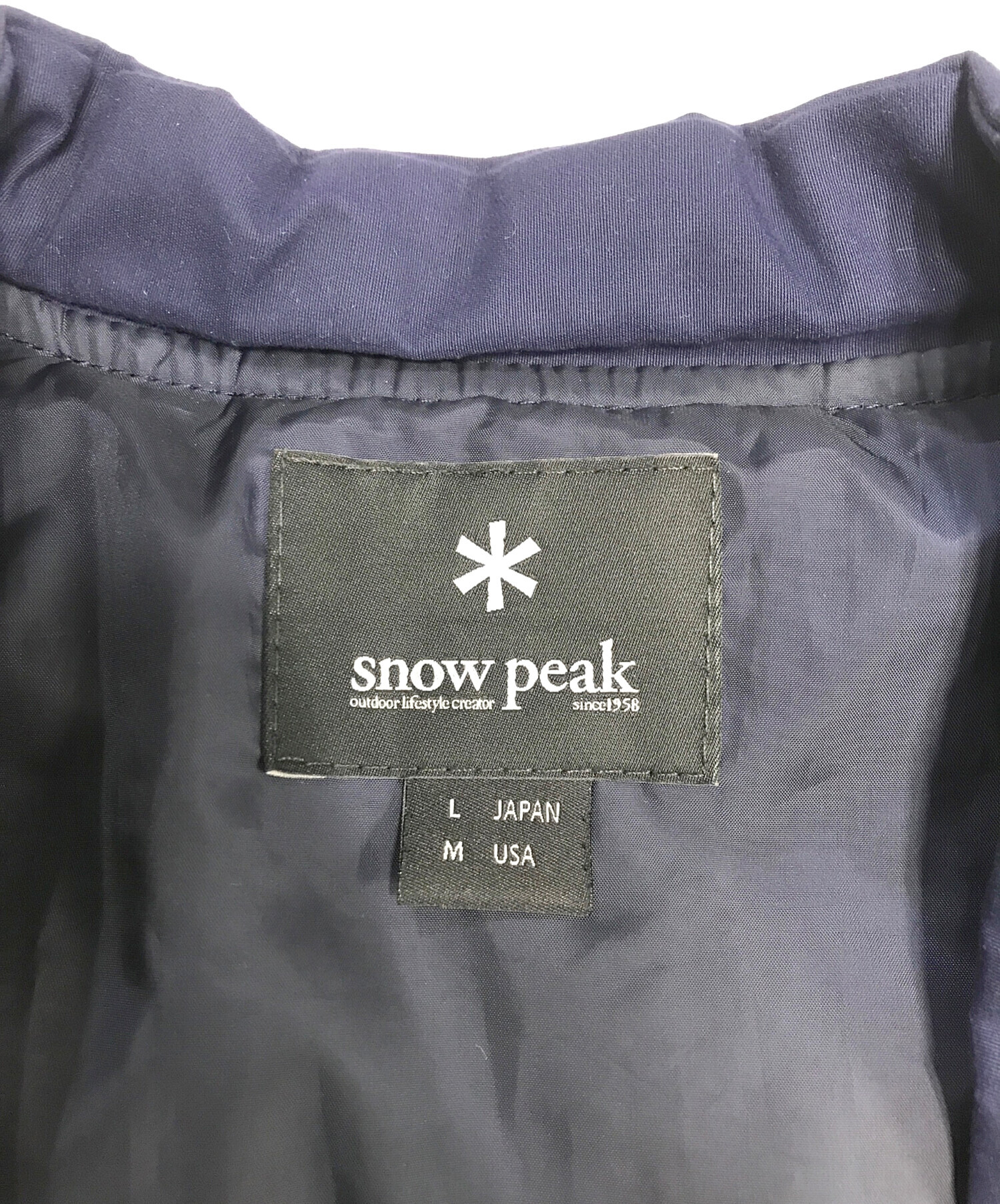 中古・古着通販】Snow peak (スノーピーク) ダウンジャケット ネイビー 