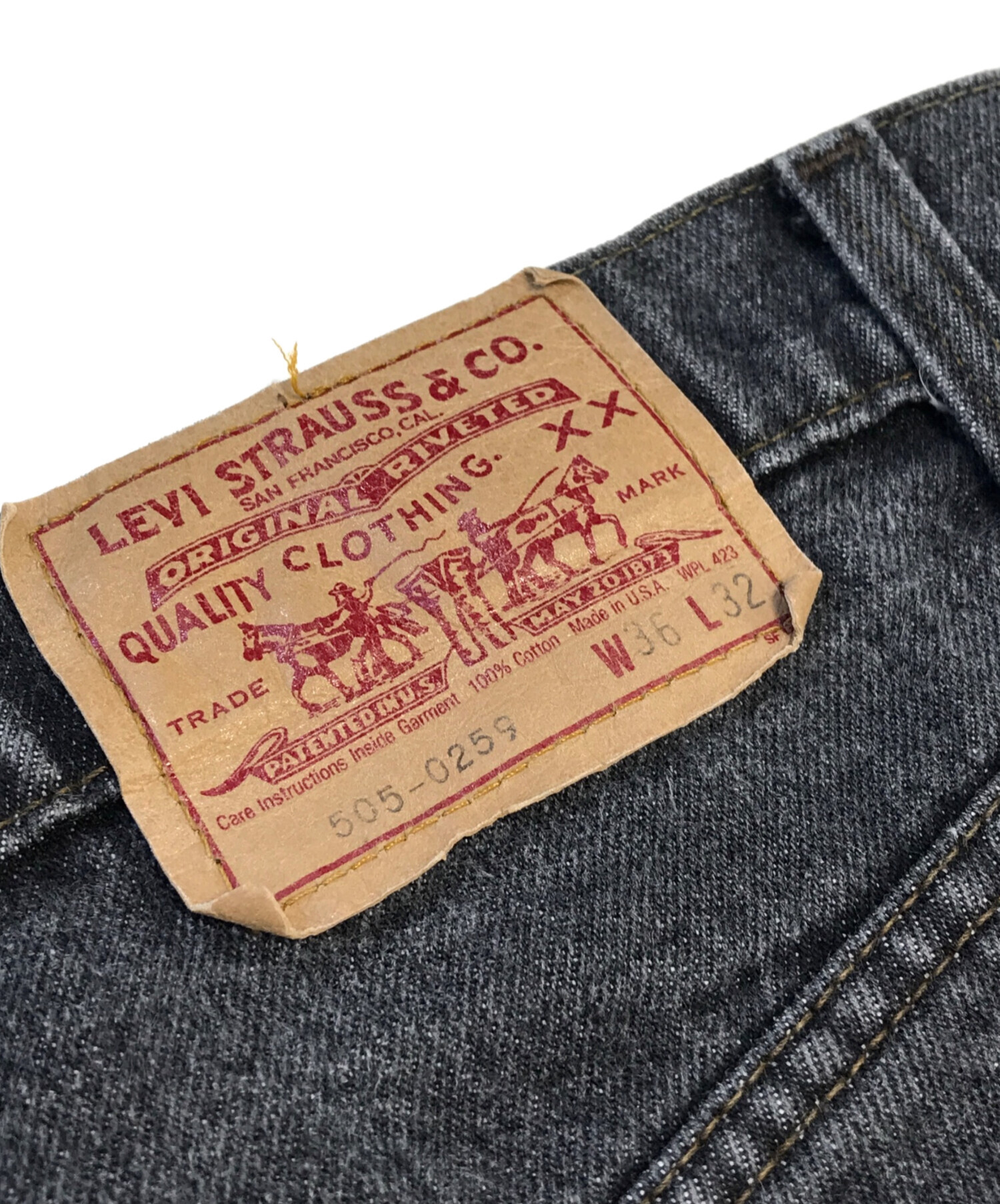 中古・古着通販】LEVI'S (リーバイス) 先染めブラックデニム ブラック