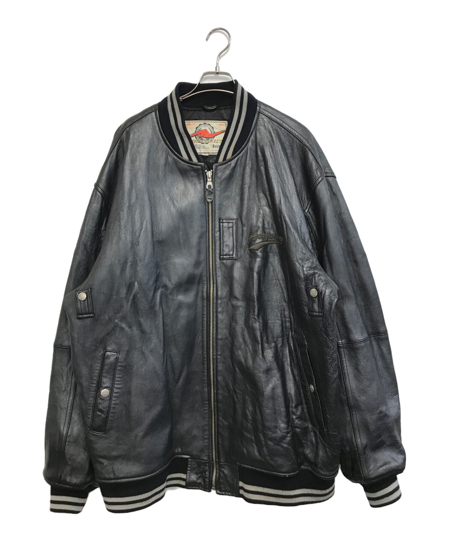 中古・古着通販】AVIREX (アヴィレックス) レザーブルゾン ブラック 