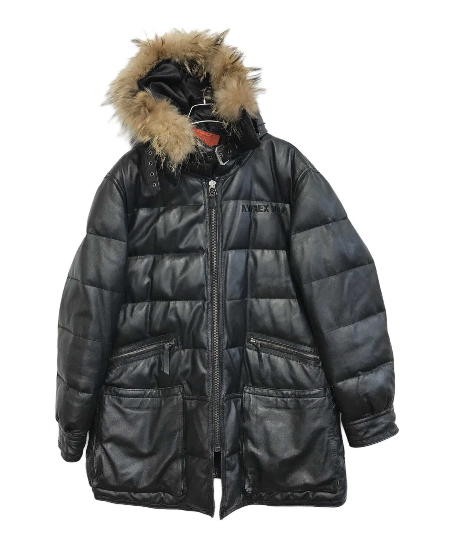 中古・古着通販】AVIREX (アヴィレックス) レザーダウンコート 