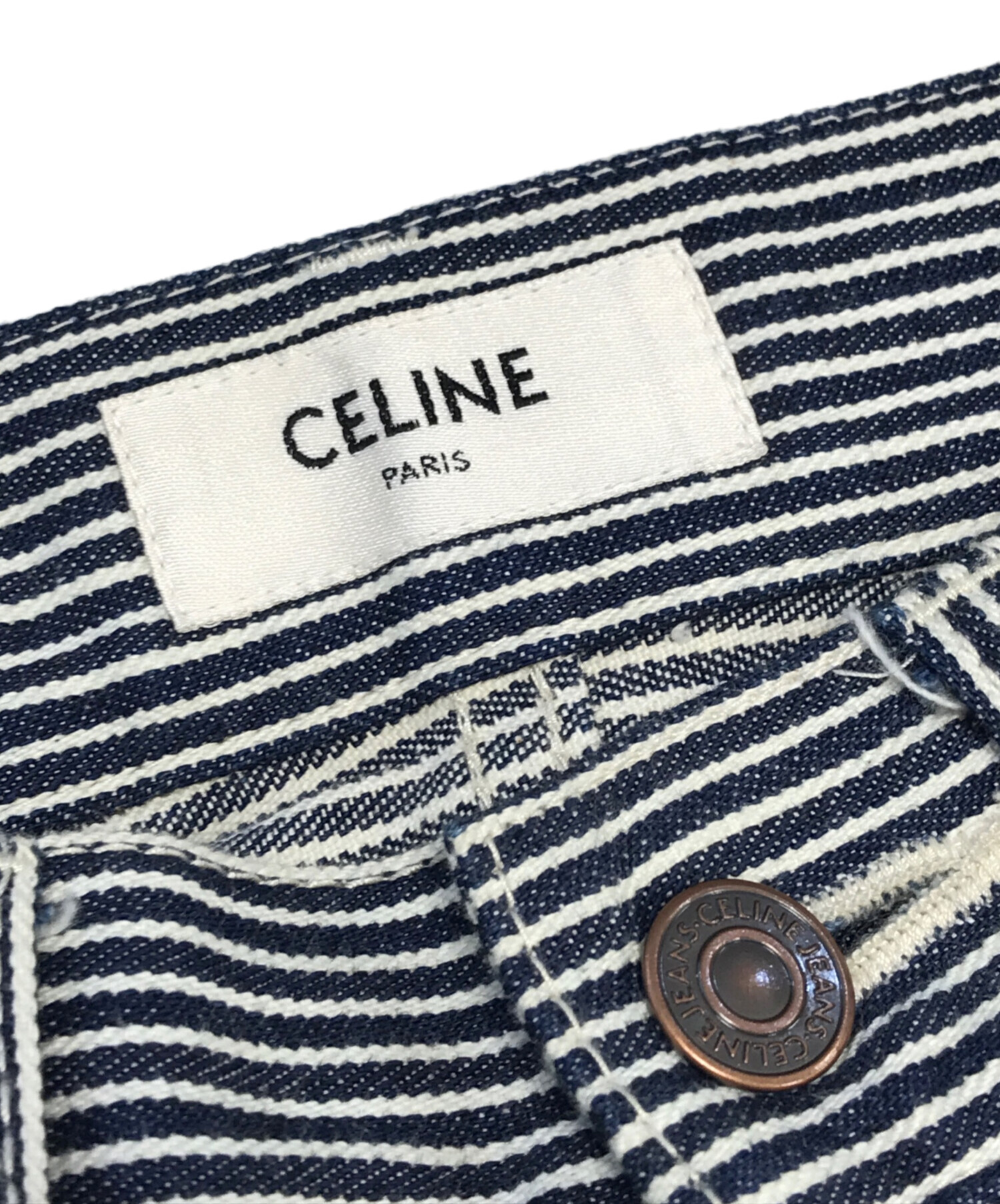 中古・古着通販】CELINE (セリーヌ) ヒッコリーストライプパンツ