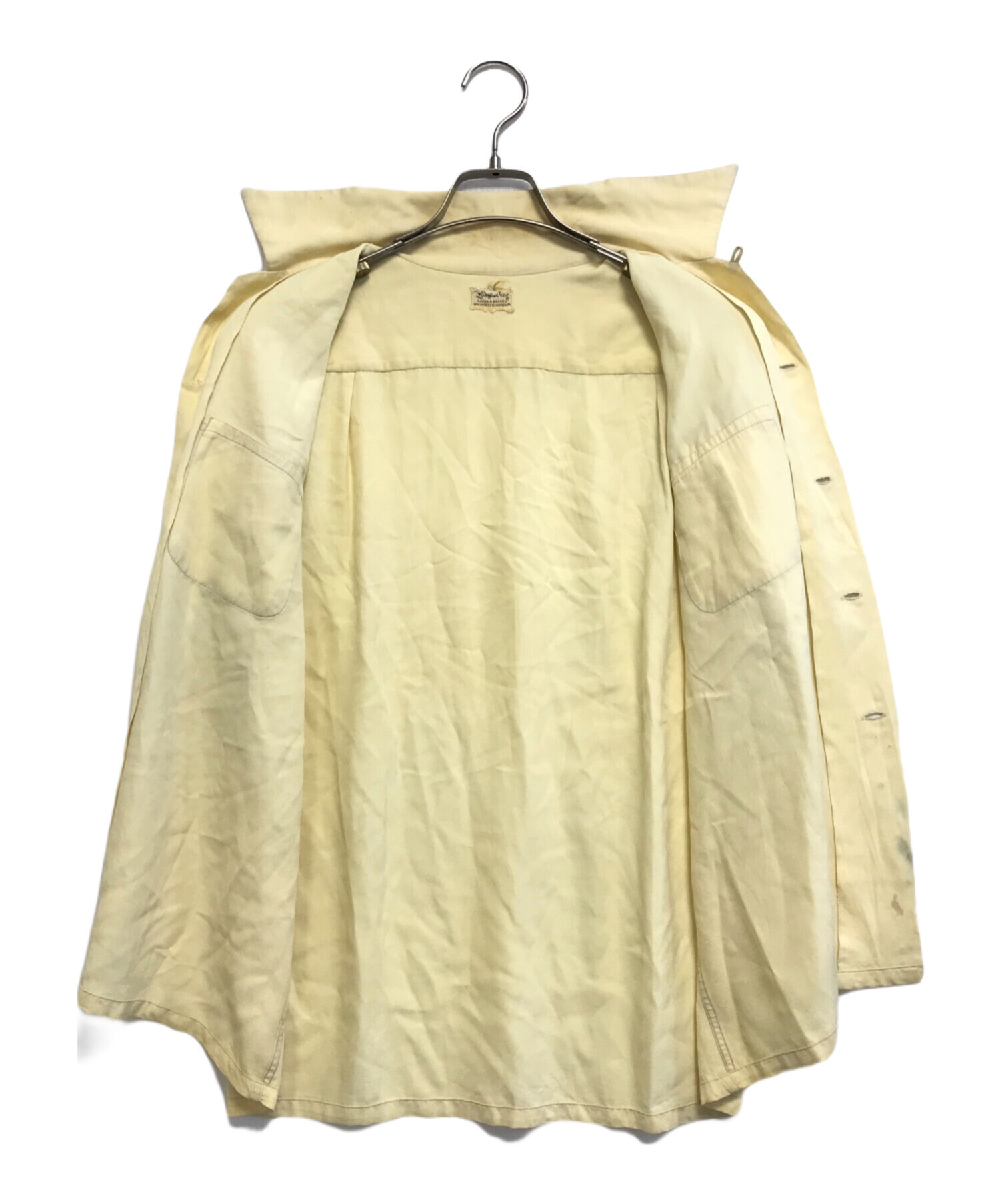 中古・古着通販】VINTAGE (ヴィンテージ) 半袖レーヨンシャツ イエロー 