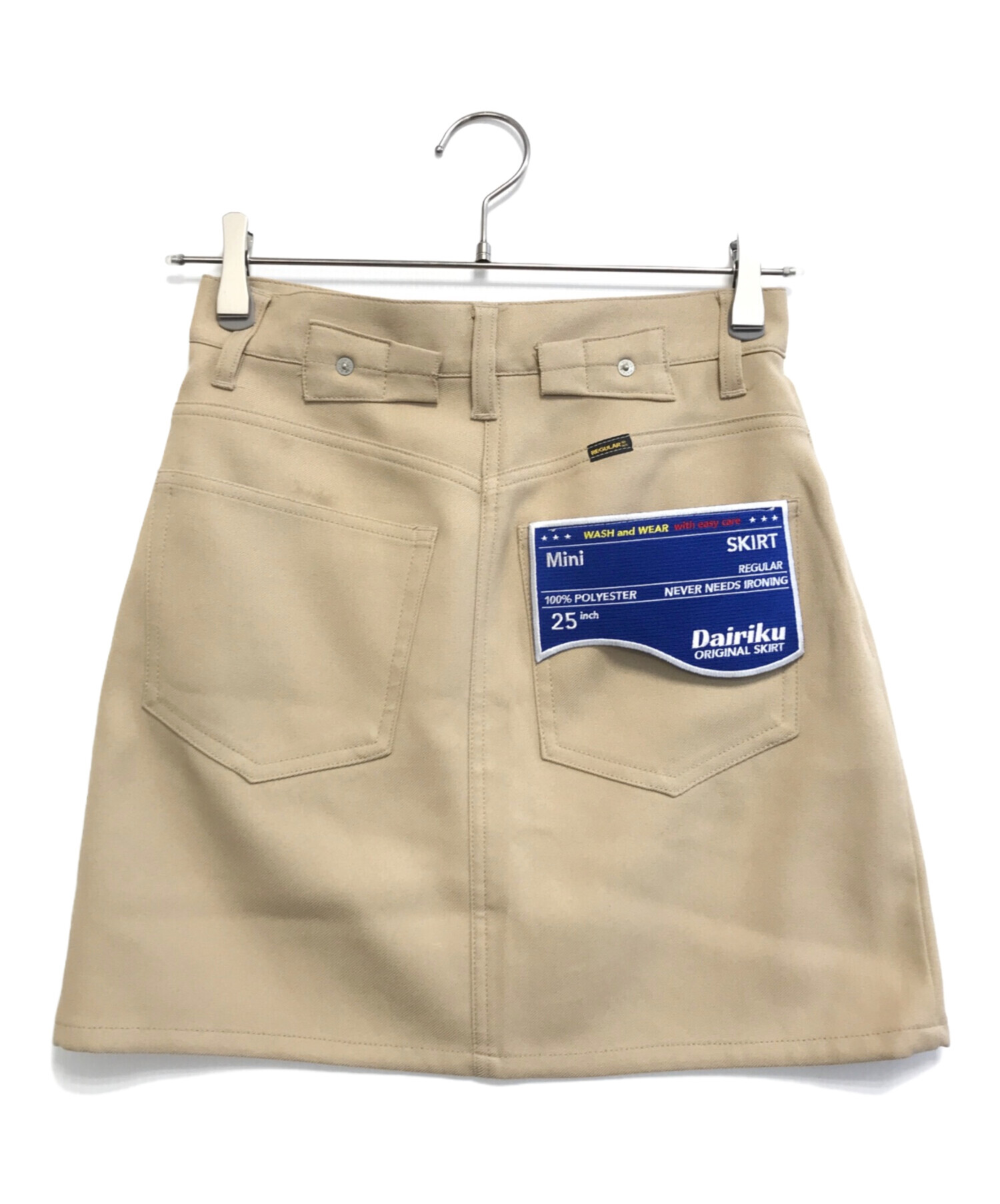 DAIRIKU ポリエステル ミニスカート ベージュ 中古・古着通販】DAIRIKU (ダイリク) Polyester Mini Skirt ベージュ